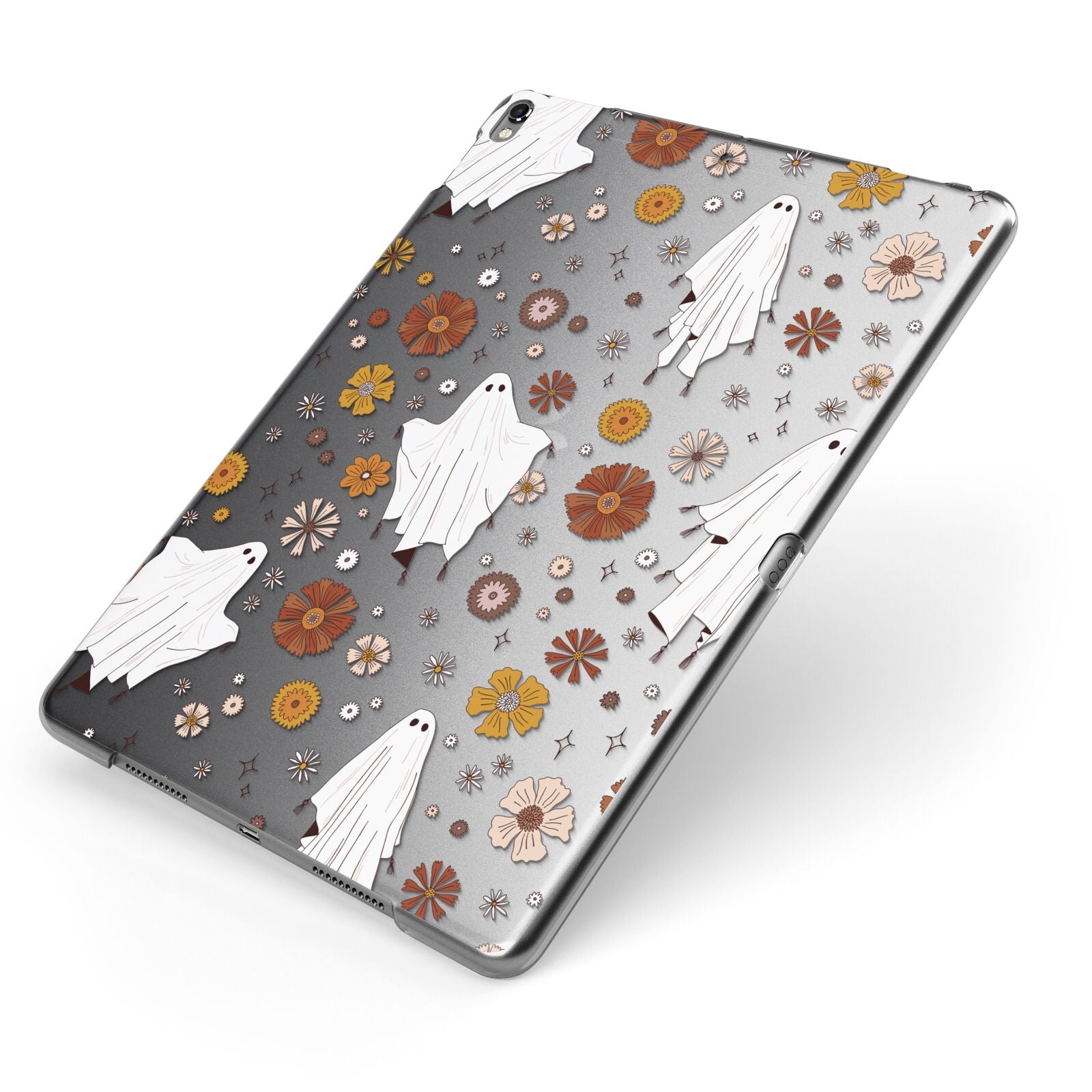 Halloween Ghost Apple iPad Case on Grey iPad Side View