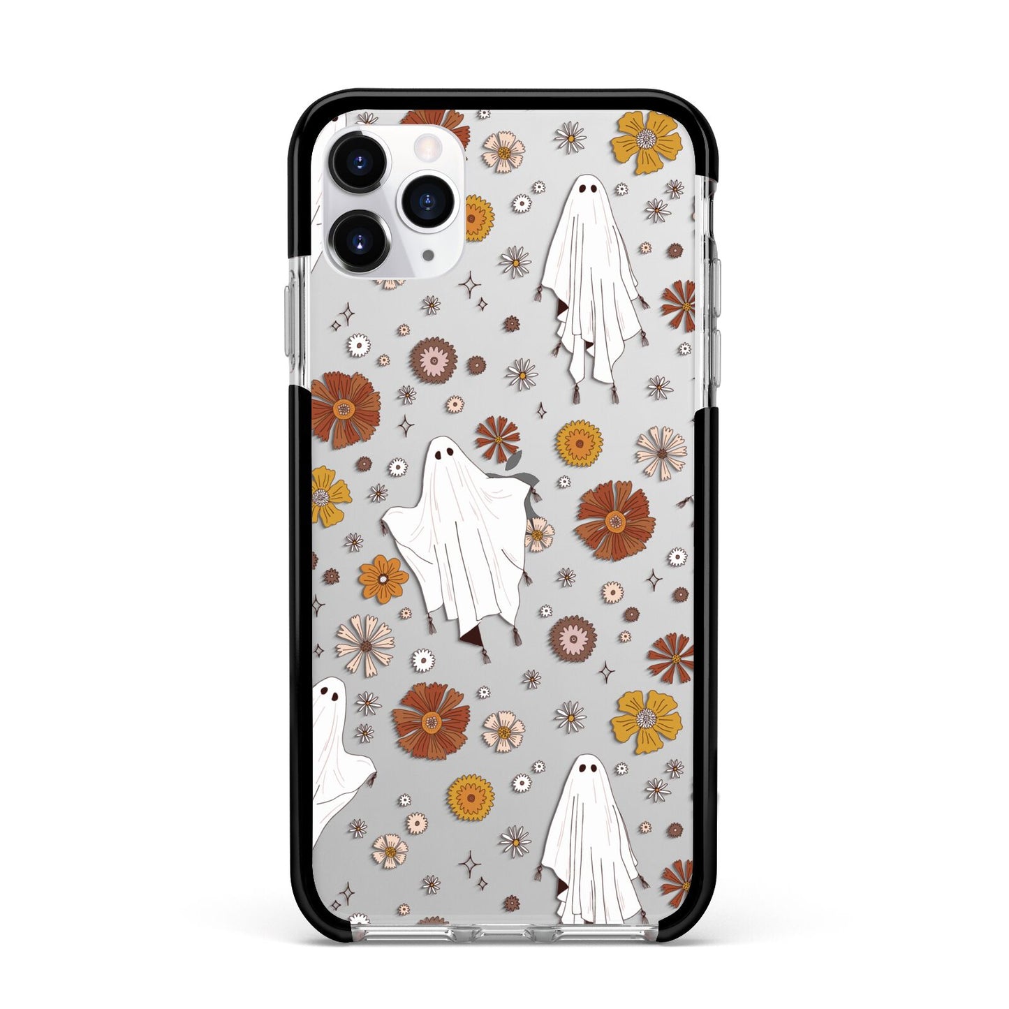 Halloween Ghost Apple iPhone 11 Pro Max in Silver with Black Impact Case