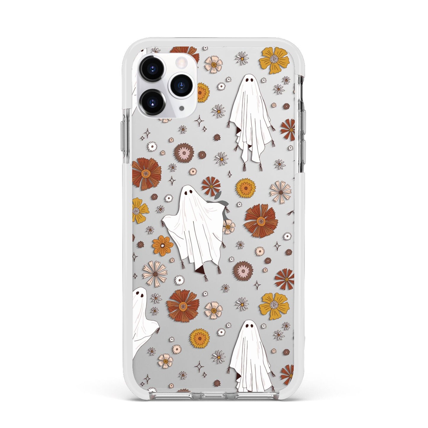 Halloween Ghost Apple iPhone 11 Pro Max in Silver with White Impact Case