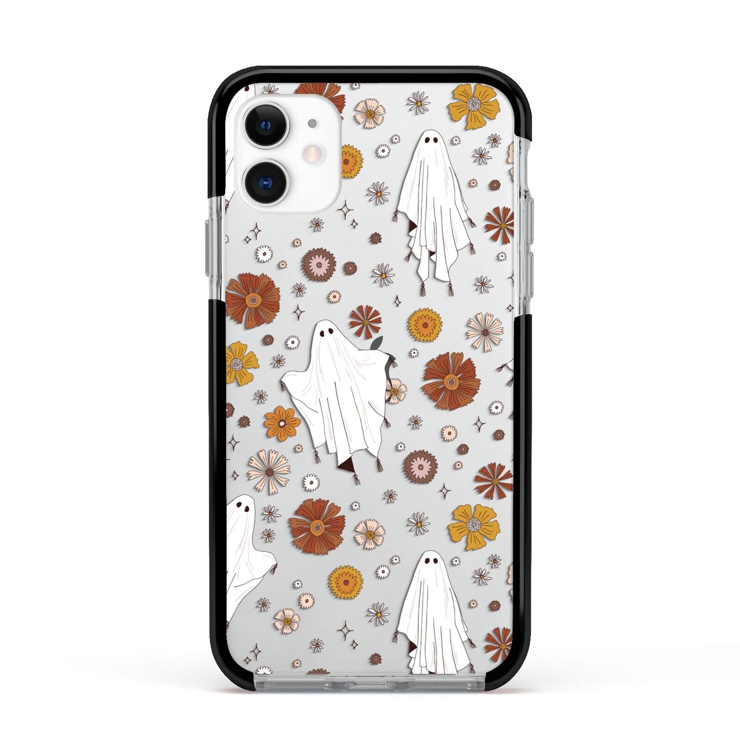 Halloween Ghost Apple iPhone 11 in White with Black Impact Case