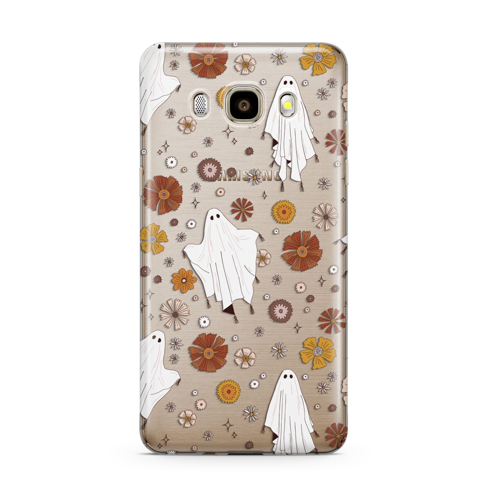 Halloween Ghost Samsung Galaxy J7 2016 Case on gold phone