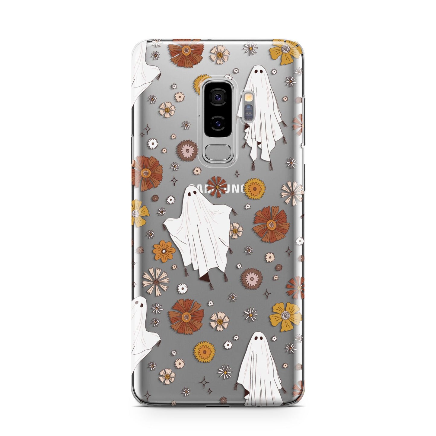 Halloween Ghost Samsung Galaxy S9 Plus Case on Silver phone