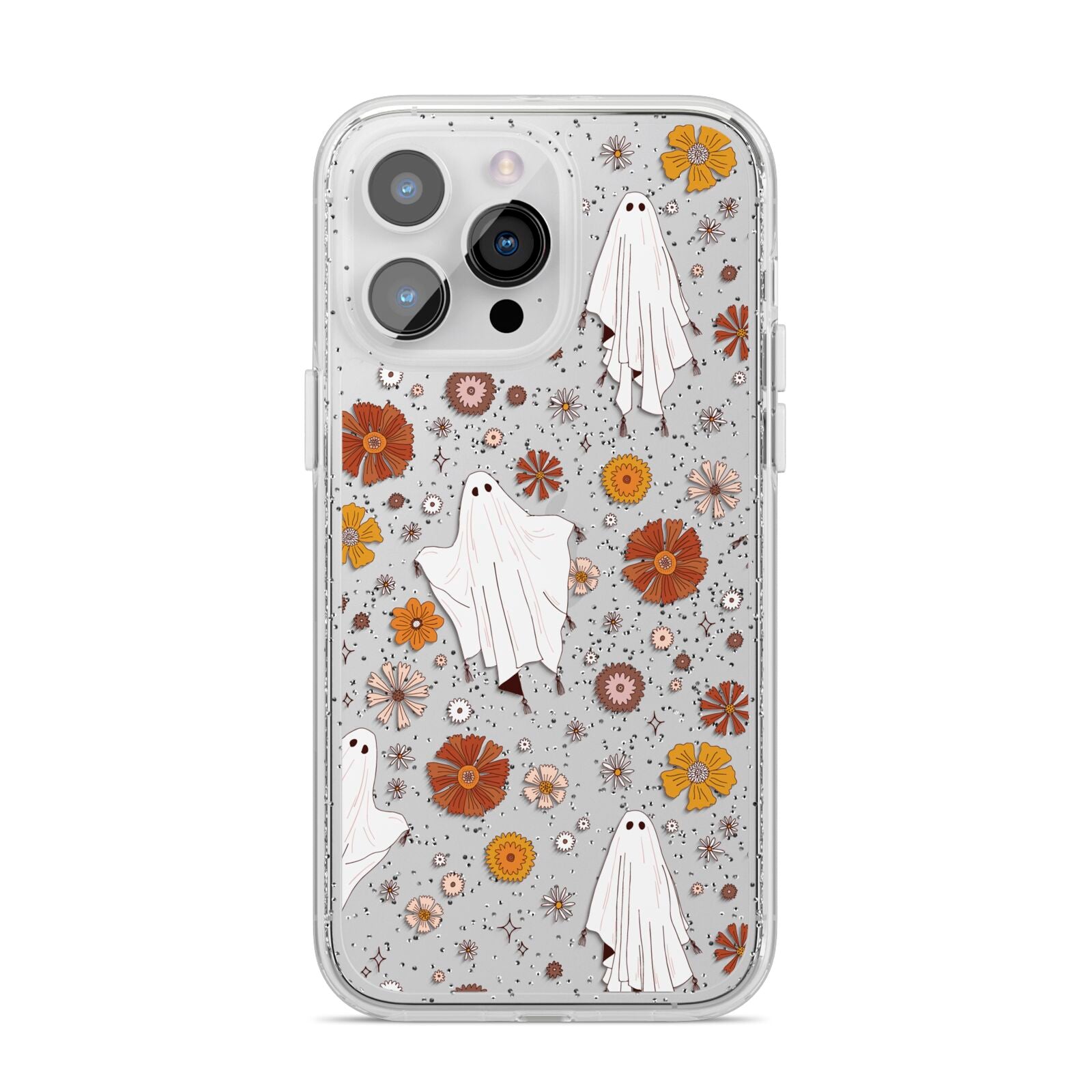 Halloween Ghost iPhone 14 Pro Max Glitter Tough Case Silver