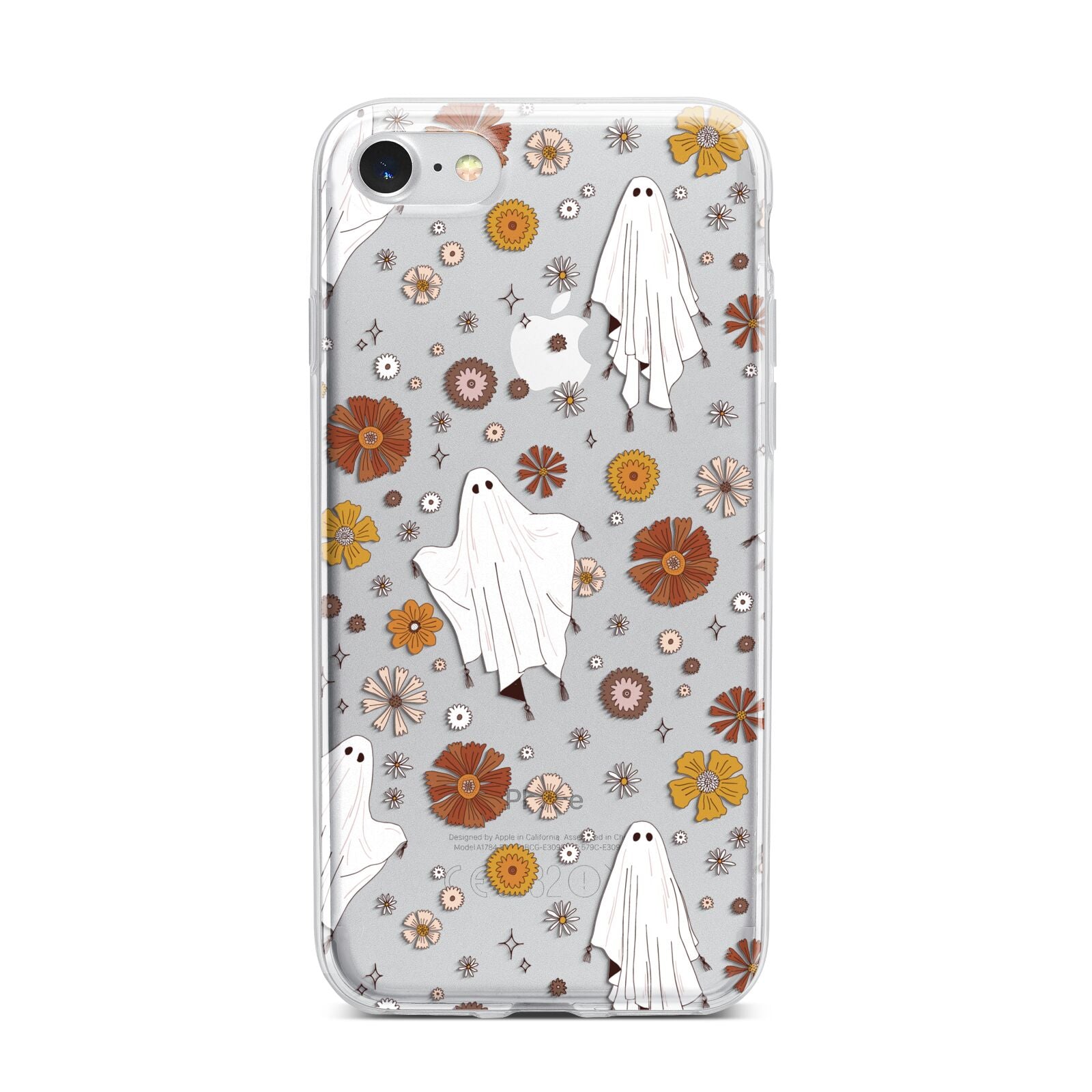 Halloween Ghost iPhone 7 Bumper Case on Silver iPhone