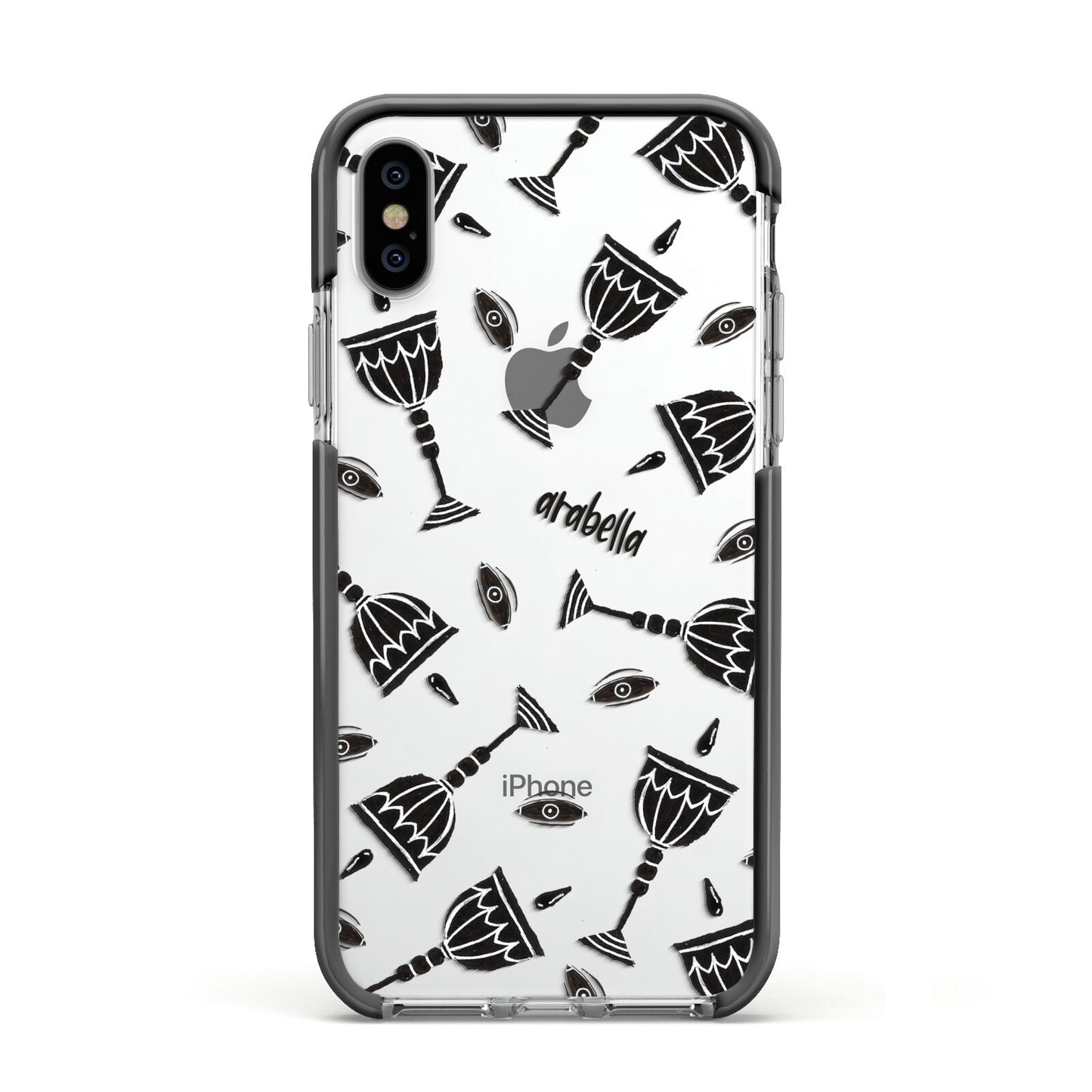 Halloween Goblet Apple iPhone Xs Impact Case Black Edge on Silver Phone