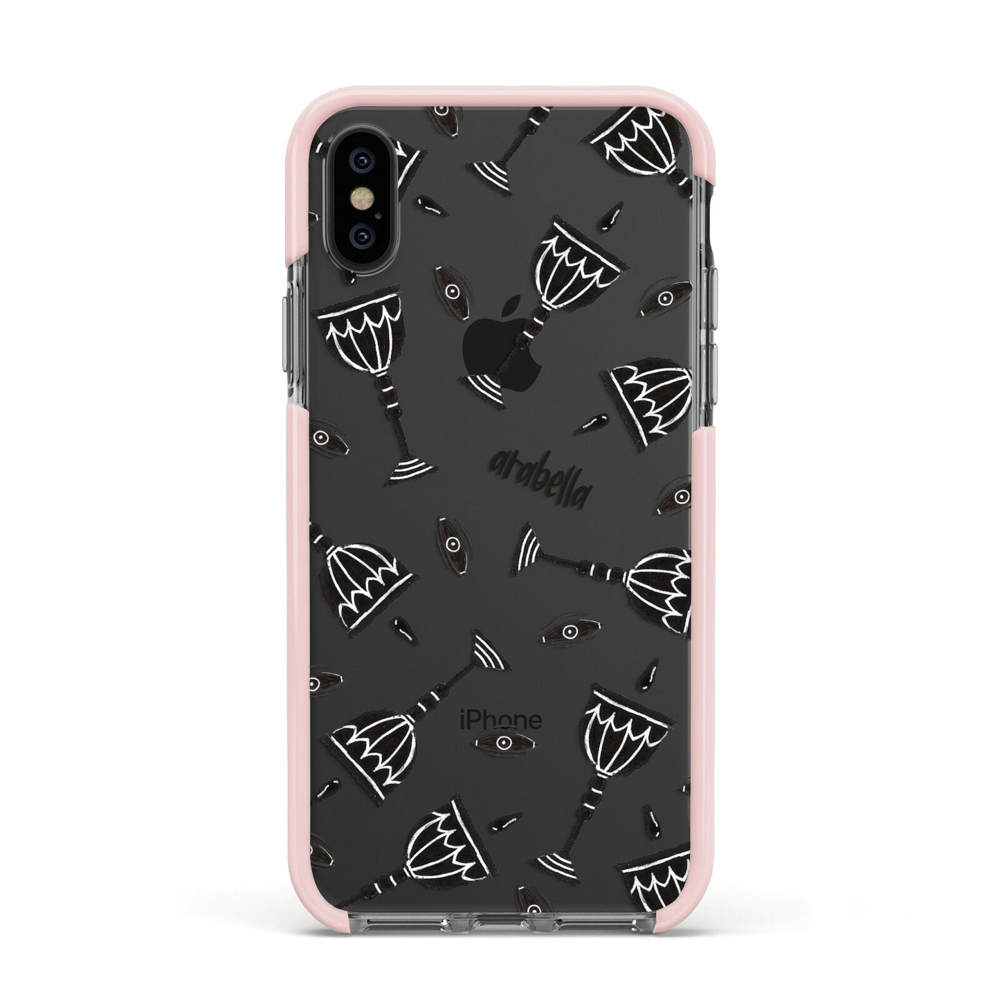 Halloween Goblet Apple iPhone Xs Impact Case Pink Edge on Black Phone