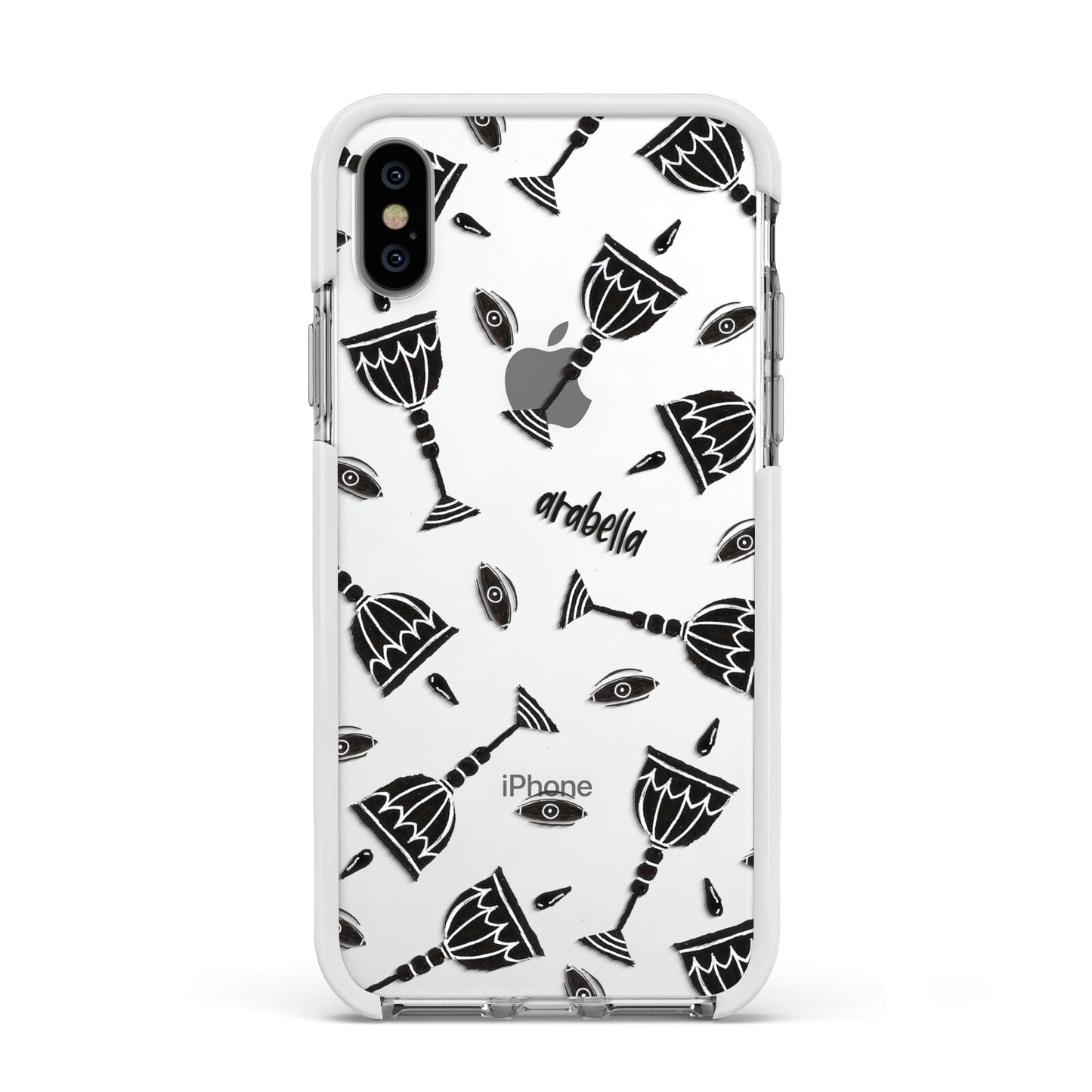 Halloween Goblet Apple iPhone Xs Impact Case White Edge on Silver Phone