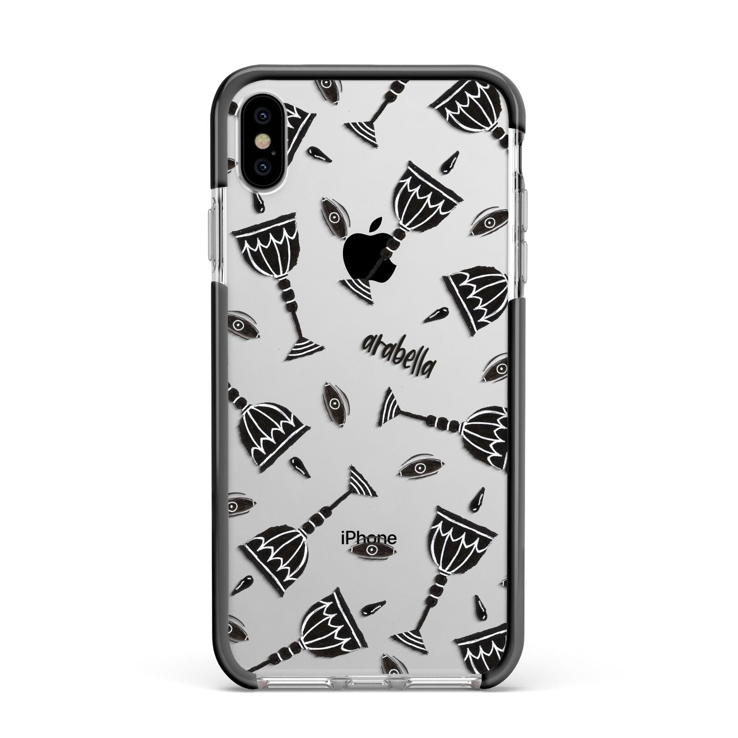 Halloween Goblet Apple iPhone Xs Max Impact Case Black Edge on Silver Phone