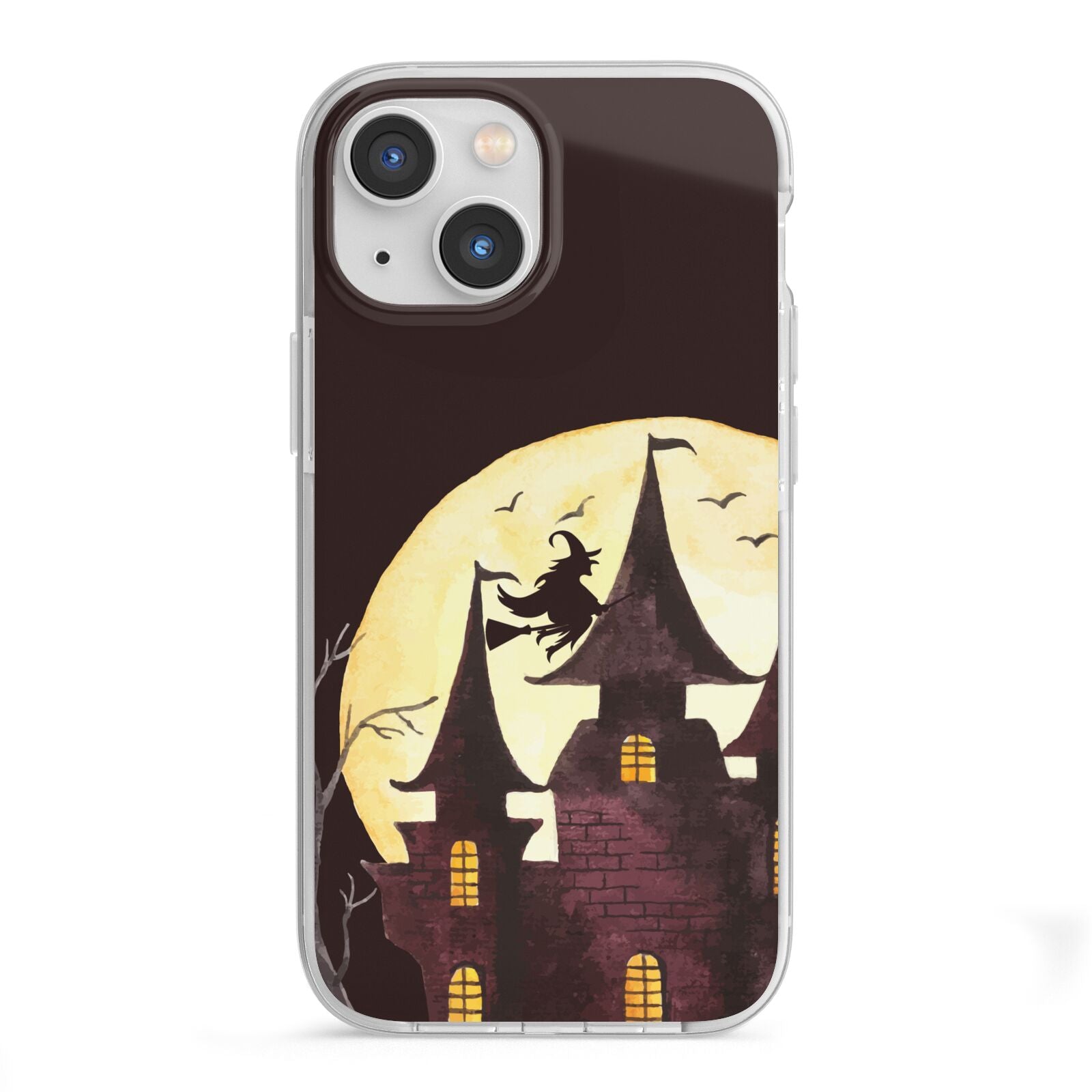 Halloween Haunted House iPhone 13 Mini TPU Impact Case with White Edges