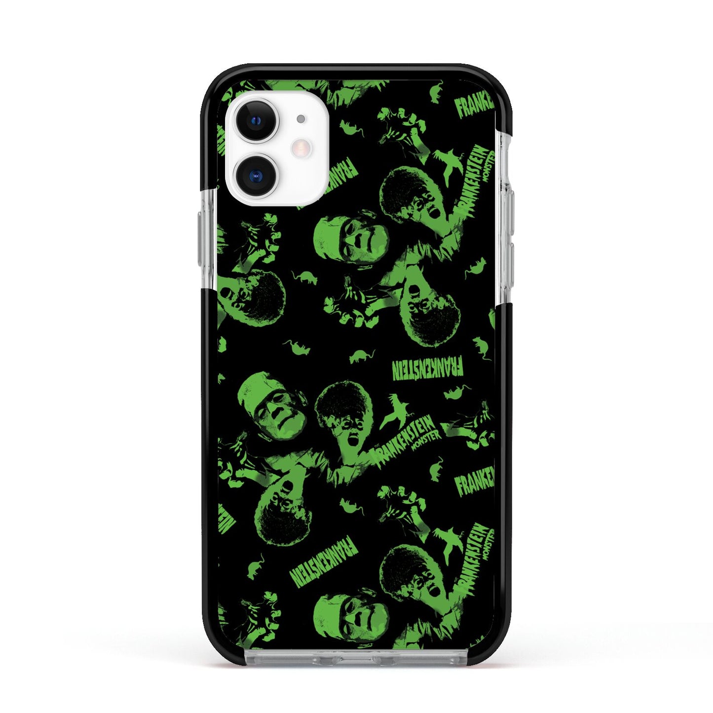 Halloween Monster Apple iPhone 11 in White with Black Impact Case