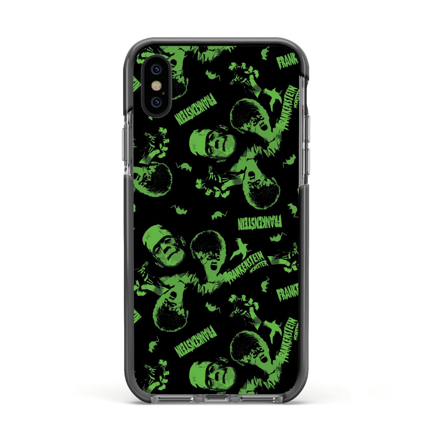 Halloween Monster Apple iPhone Xs Impact Case Black Edge on Black Phone