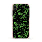 Halloween Monster Apple iPhone Xs Impact Case Pink Edge on Gold Phone
