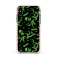 Halloween Monster Apple iPhone Xs Impact Case Pink Edge on Silver Phone