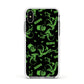 Halloween Monster Apple iPhone Xs Impact Case White Edge on Silver Phone