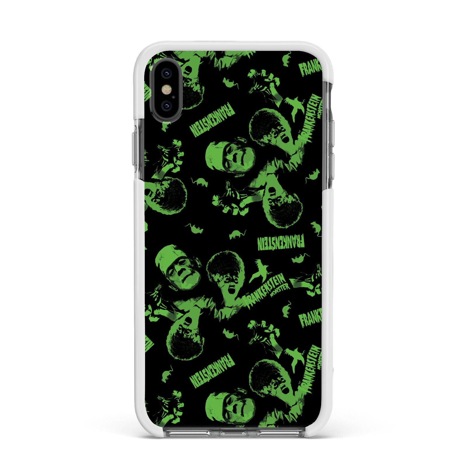 Halloween Monster Apple iPhone Xs Max Impact Case White Edge on Black Phone