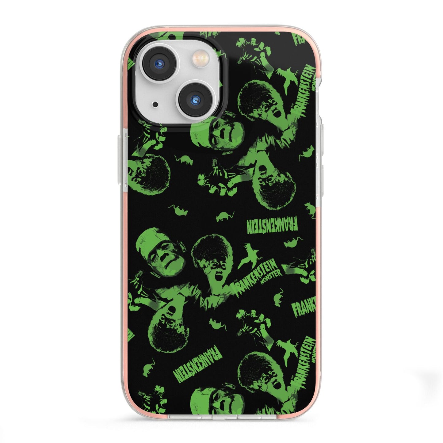 Halloween Monster iPhone 13 Mini TPU Impact Case with Pink Edges