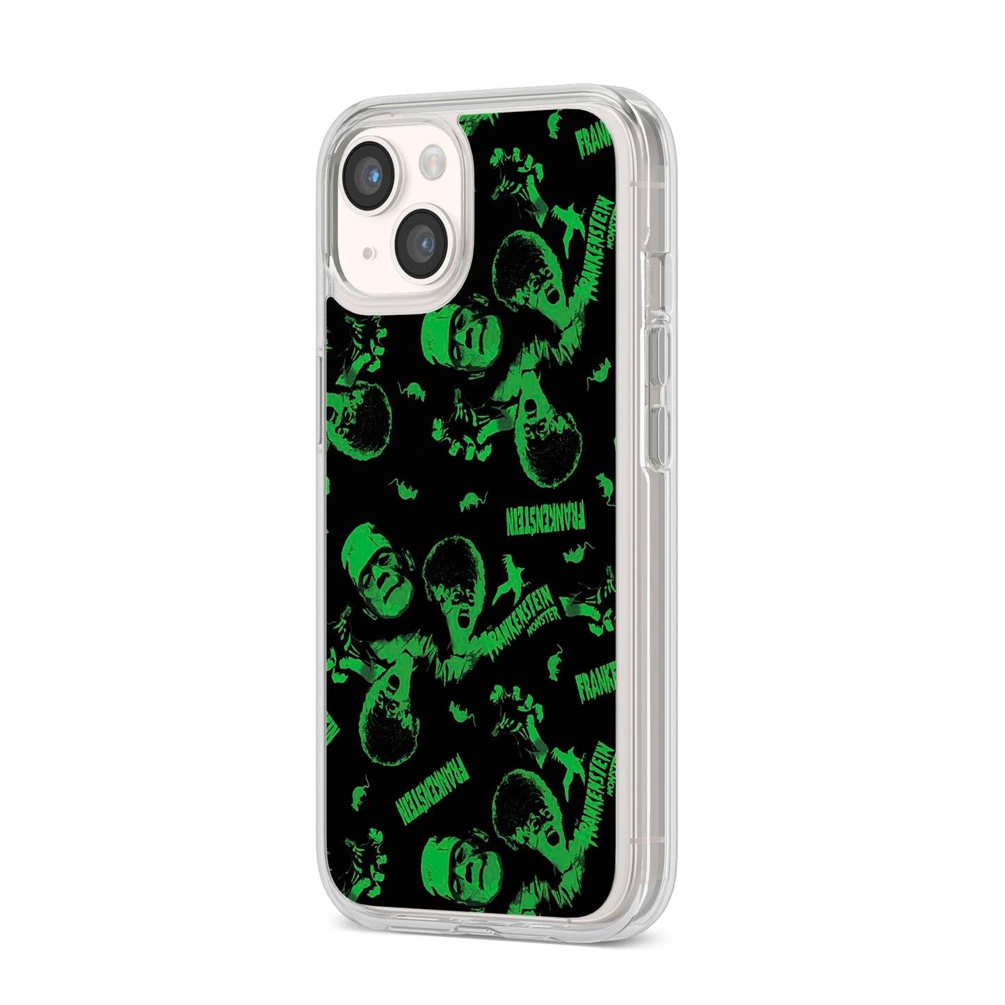 Halloween Monster iPhone 14 Clear Tough Case Starlight Angled Image