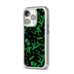 Halloween Monster iPhone 14 Pro Clear Tough Case Silver Angled Image