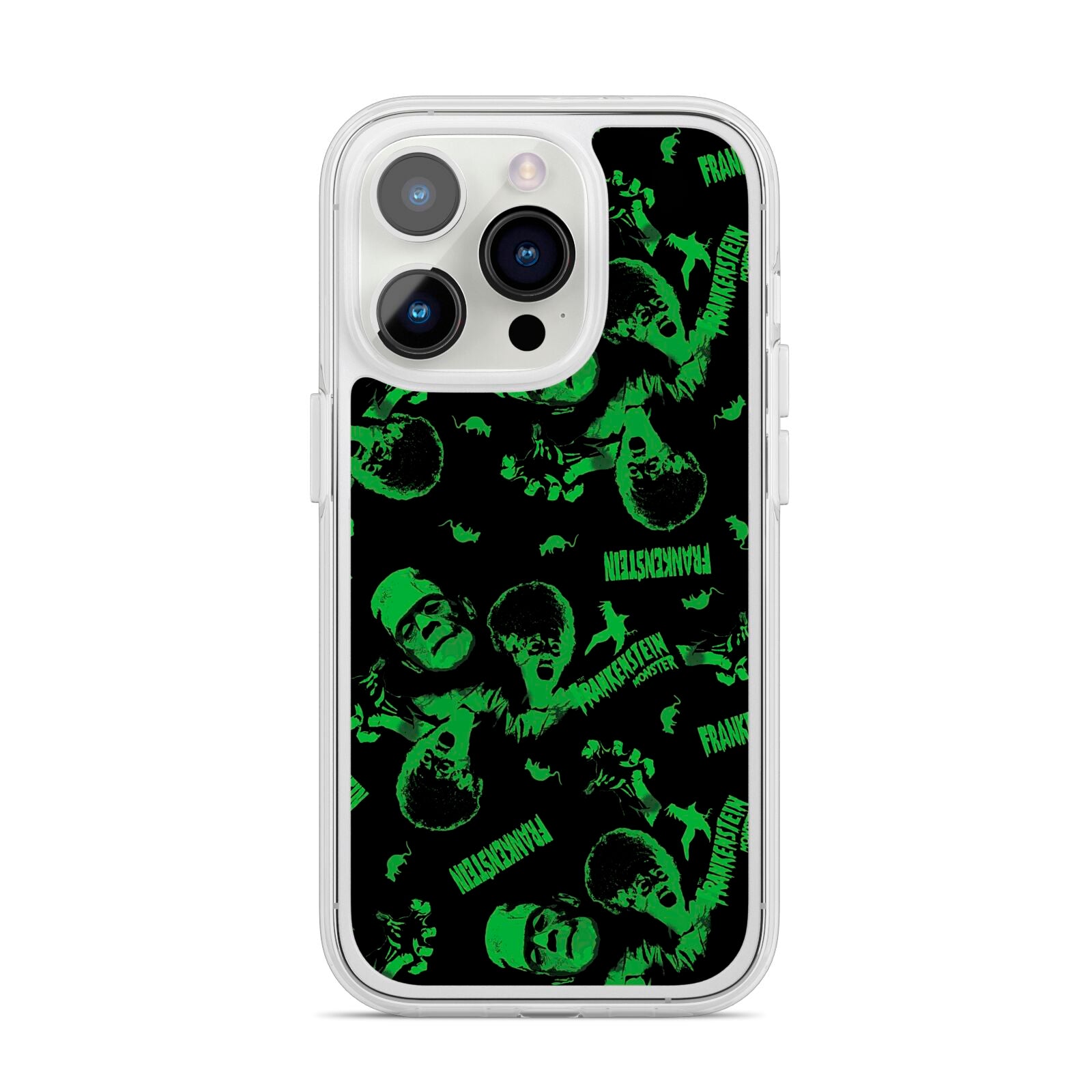 Halloween Monster iPhone 14 Pro Clear Tough Case Silver