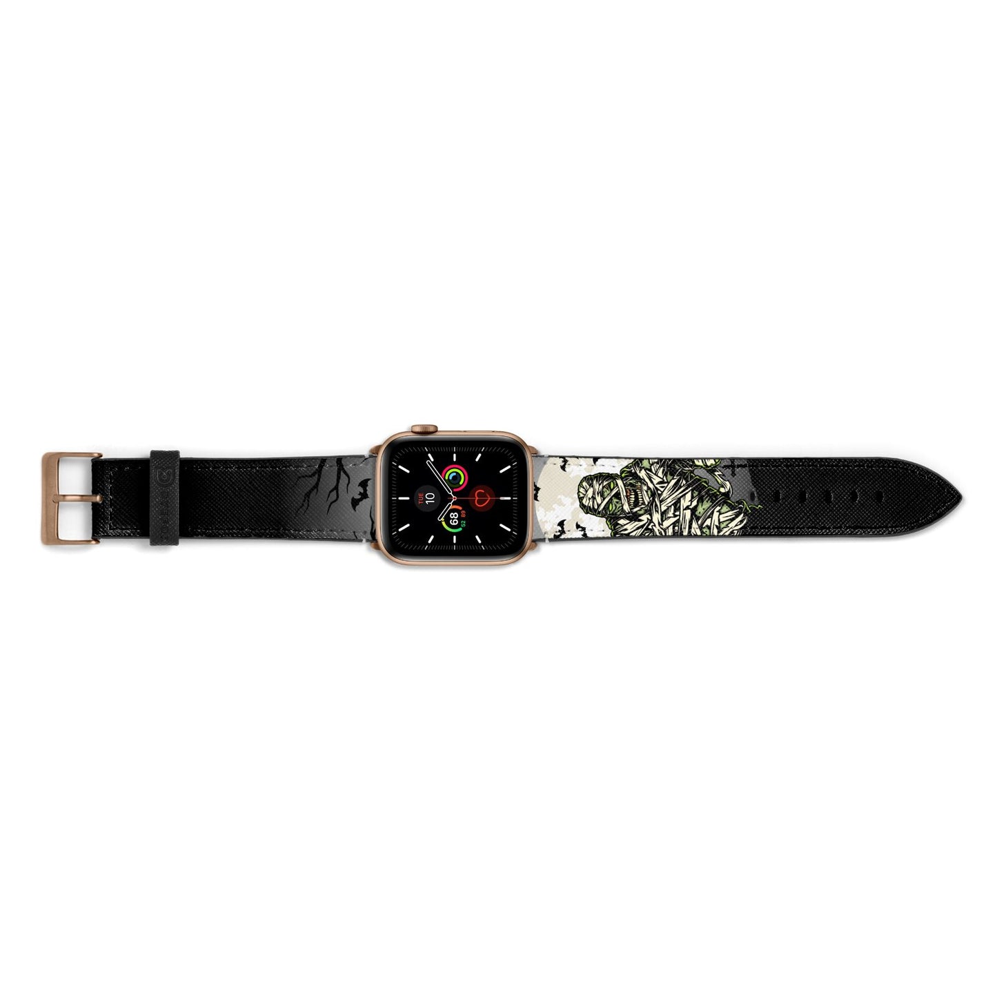 Halloween Mummy Apple Watch Strap Landscape Image Gold Hardware