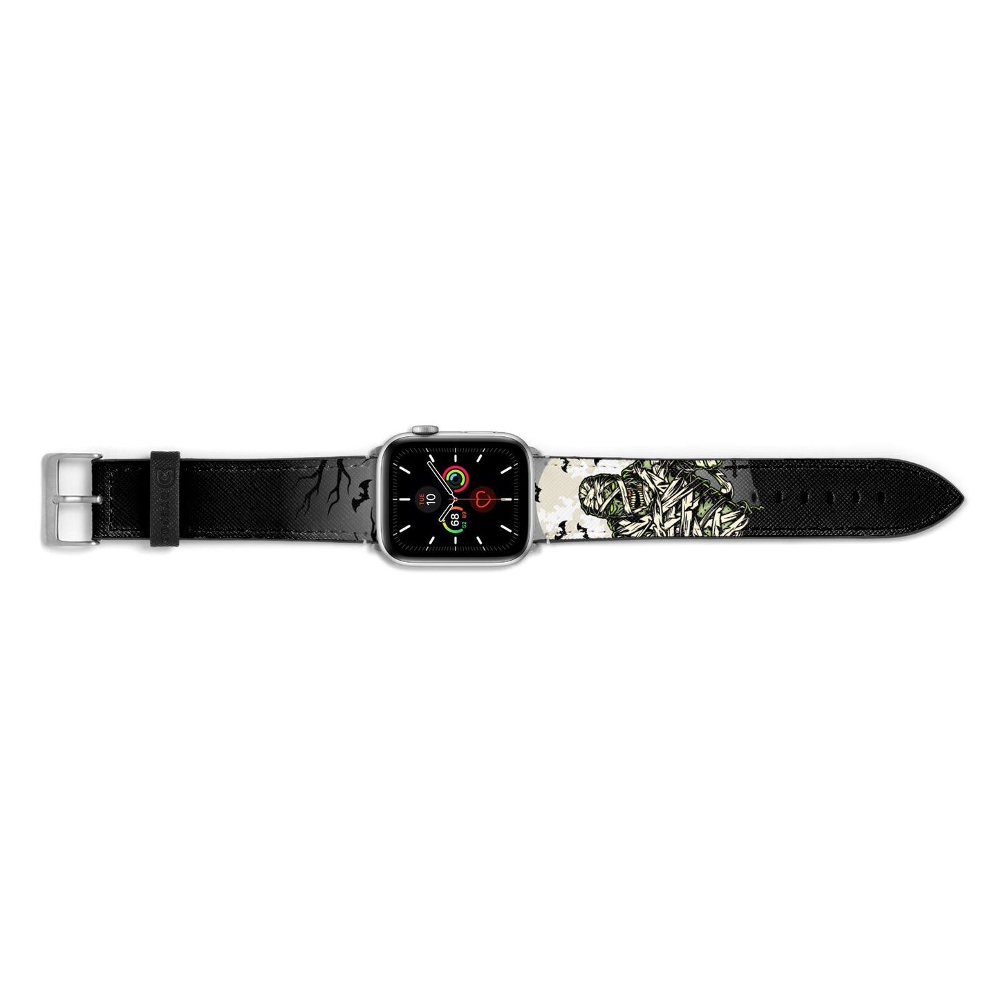 Halloween Mummy Apple Watch Strap Landscape Image Silver Hardware