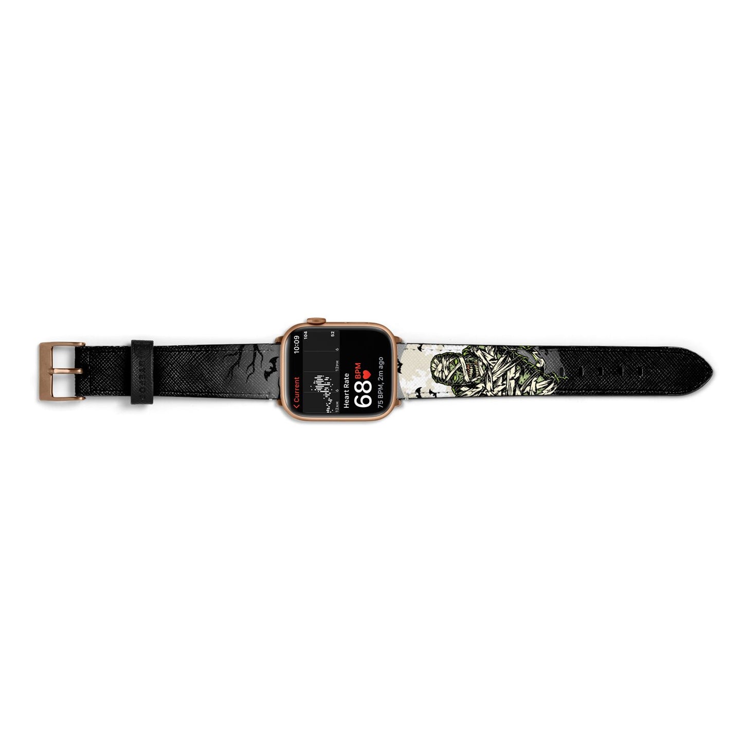 Halloween Mummy Apple Watch Strap Size 38mm Landscape Image Gold Hardware