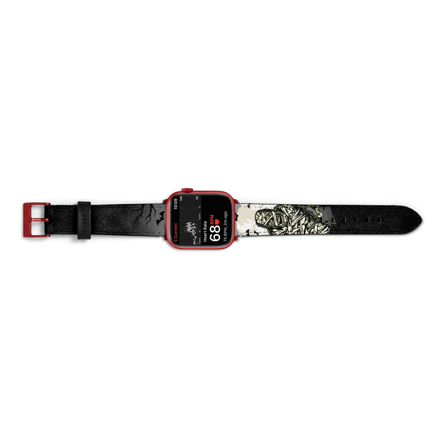 Halloween Mummy Apple Watch Strap Size 38mm Landscape Image Red Hardware