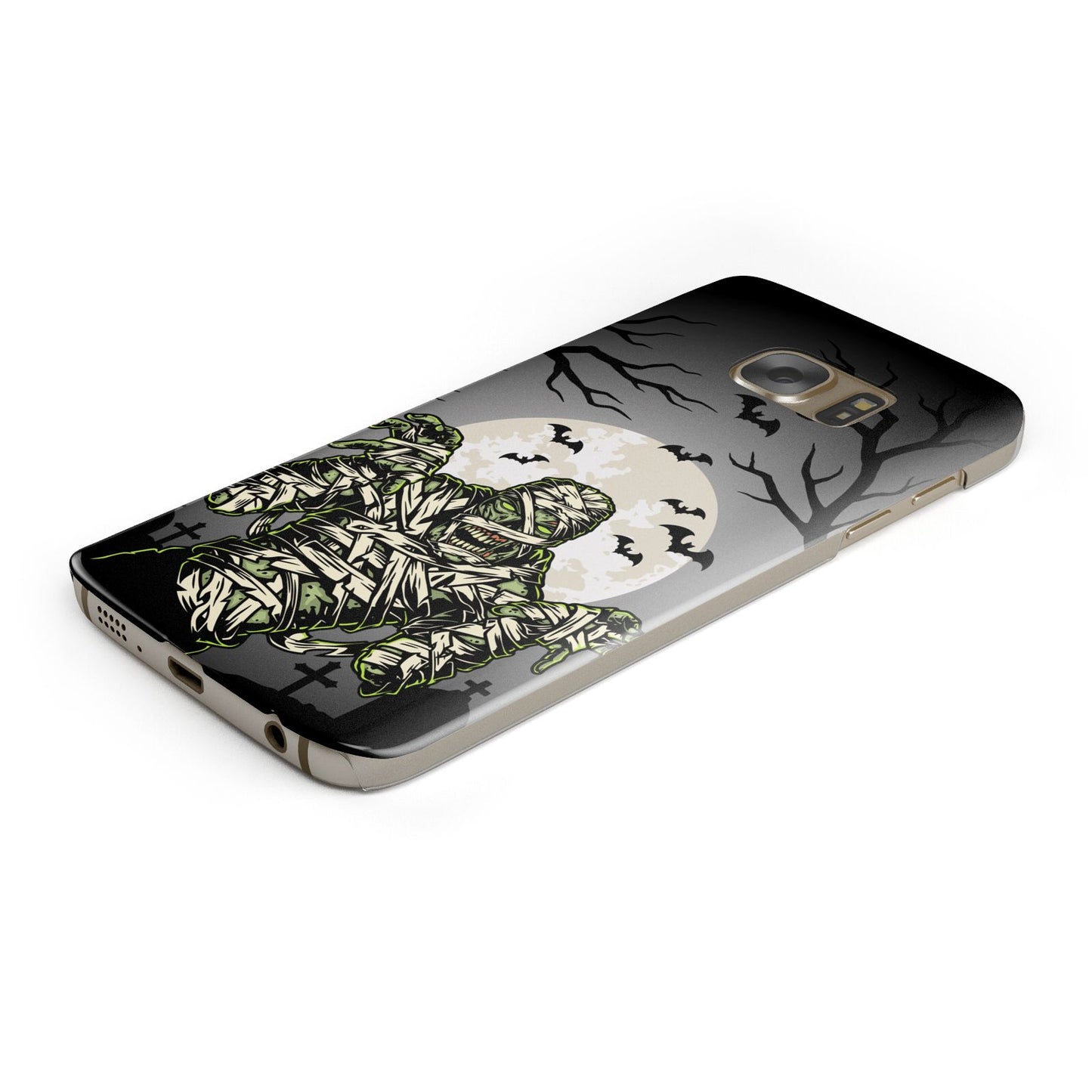 Halloween Mummy Protective Samsung Galaxy Case Angled Image