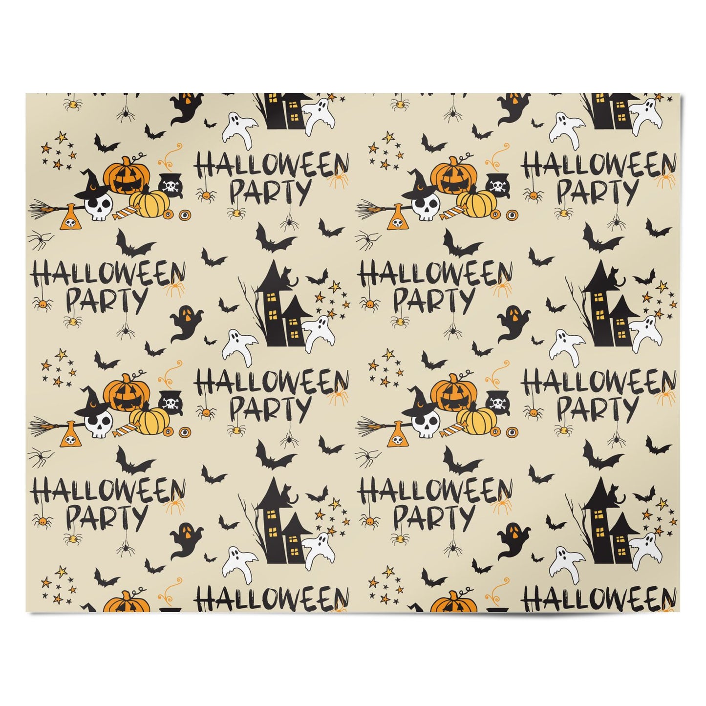 Halloween Party Personalised Wrapping Paper Alternative