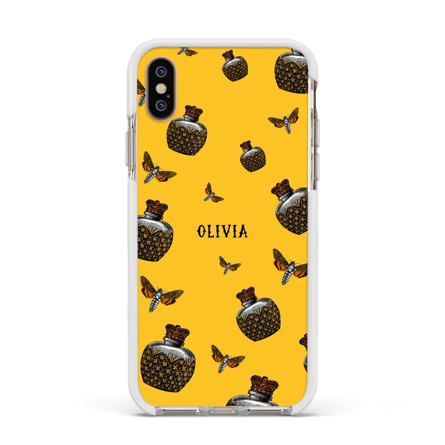 Halloween Potion Personalised Apple iPhone Xs Impact Case White Edge on Gold Phone