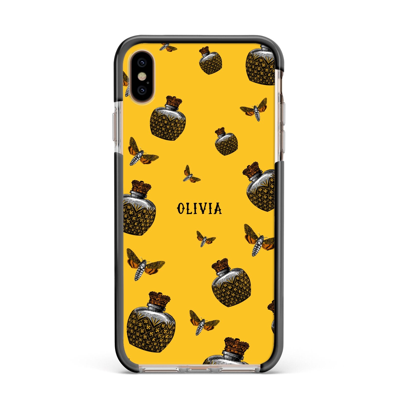 Halloween Potion Personalised Apple iPhone Xs Max Impact Case Black Edge on Gold Phone