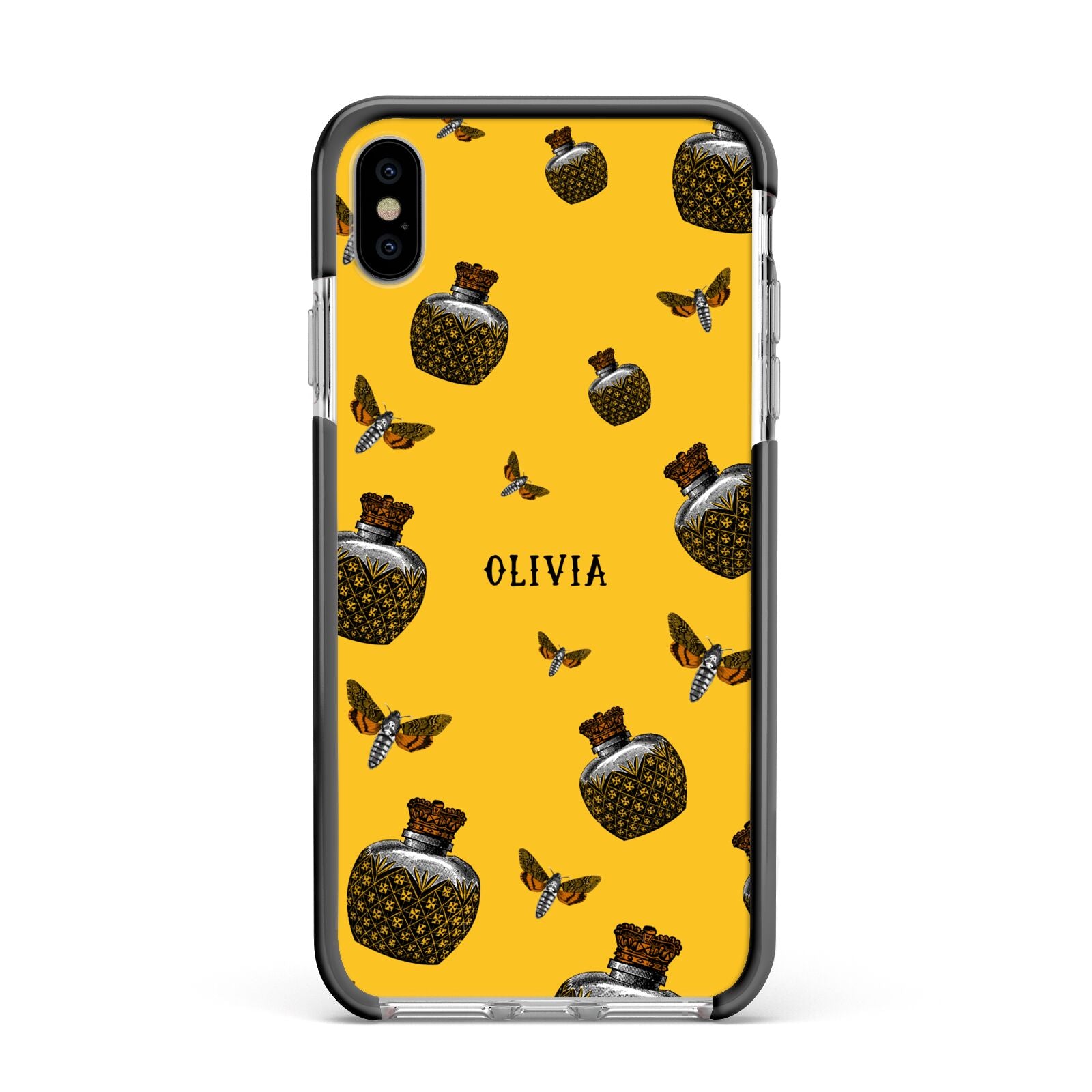 Halloween Potion Personalised Apple iPhone Xs Max Impact Case Black Edge on Silver Phone