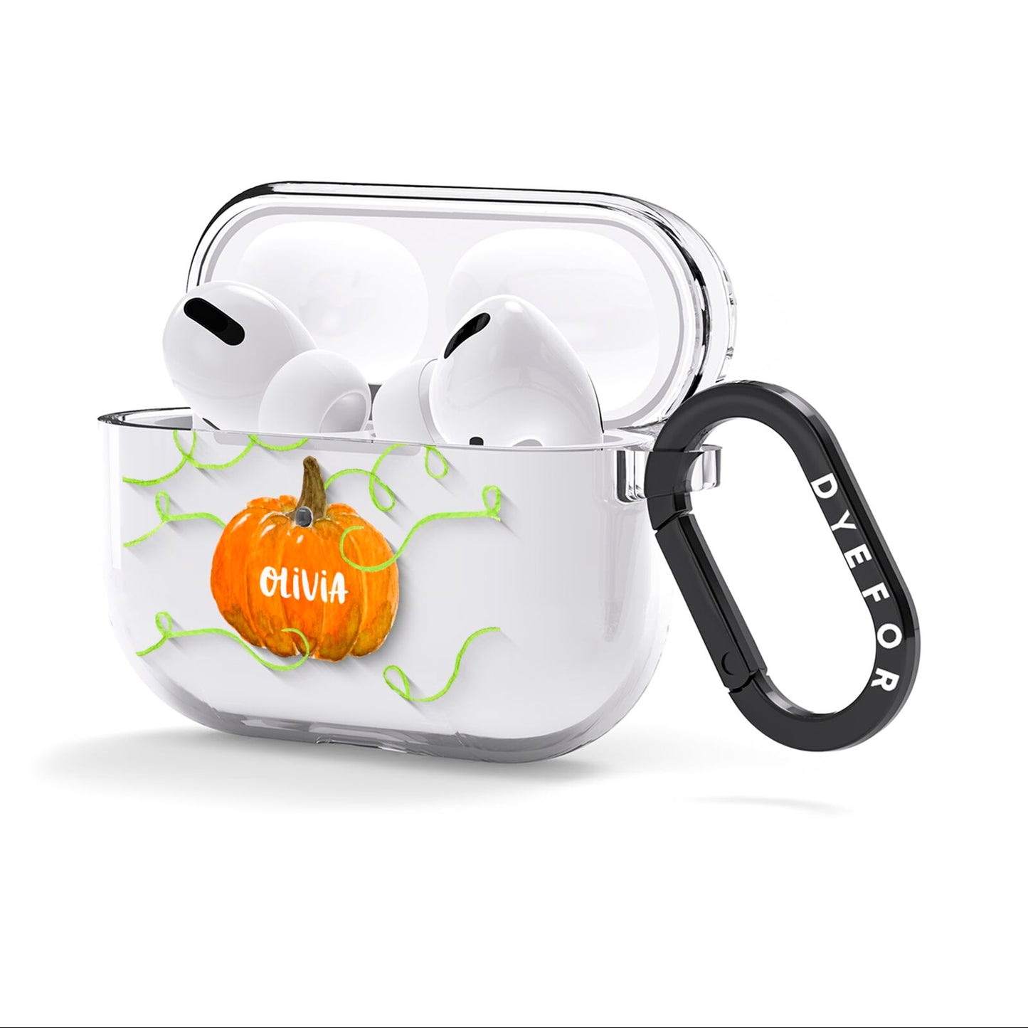 Halloween Pumpkin Personalised AirPods Clear Case 3rd Gen Side Image