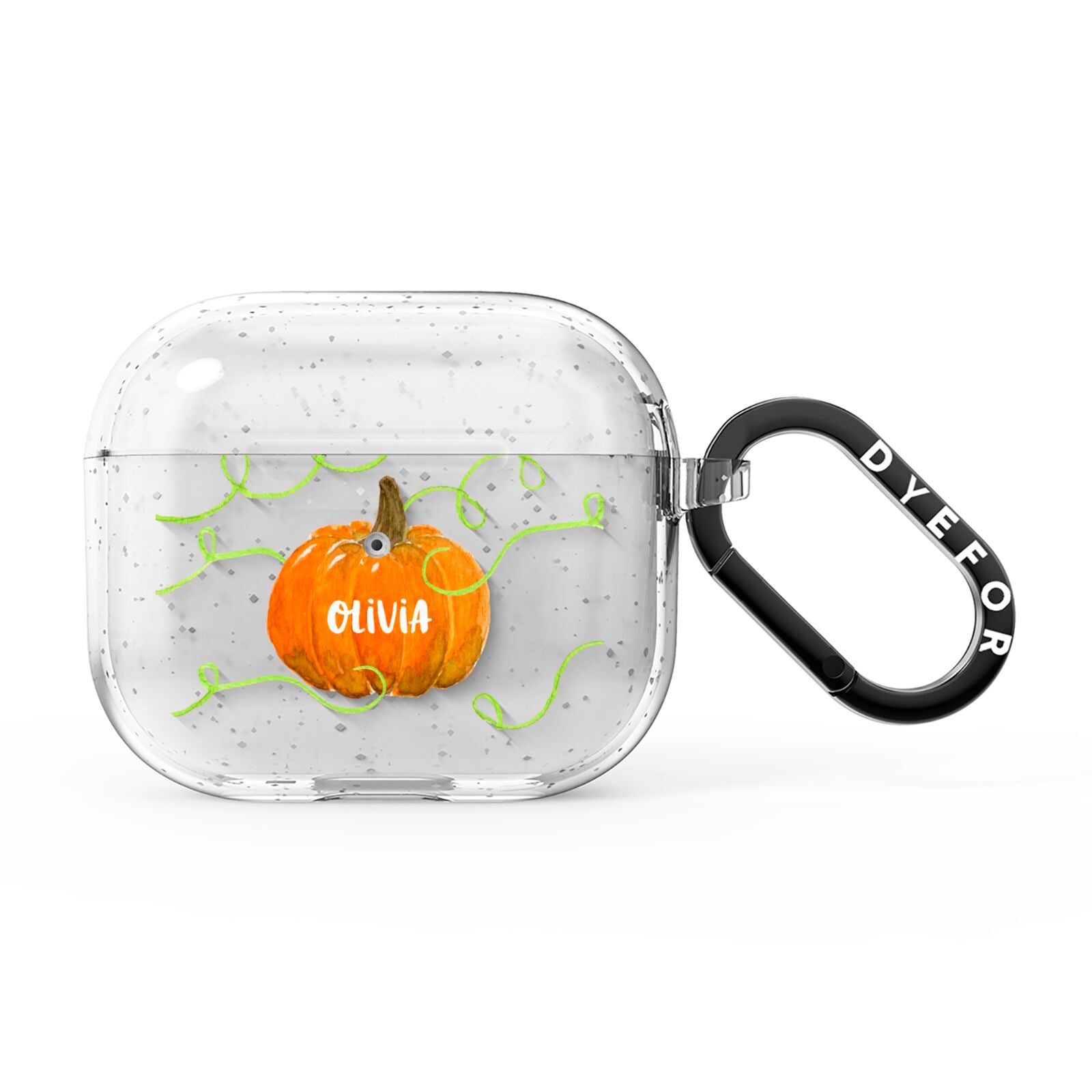 Halloween Pumpkin Personalised AirPods Glitter Case 3rd Gen