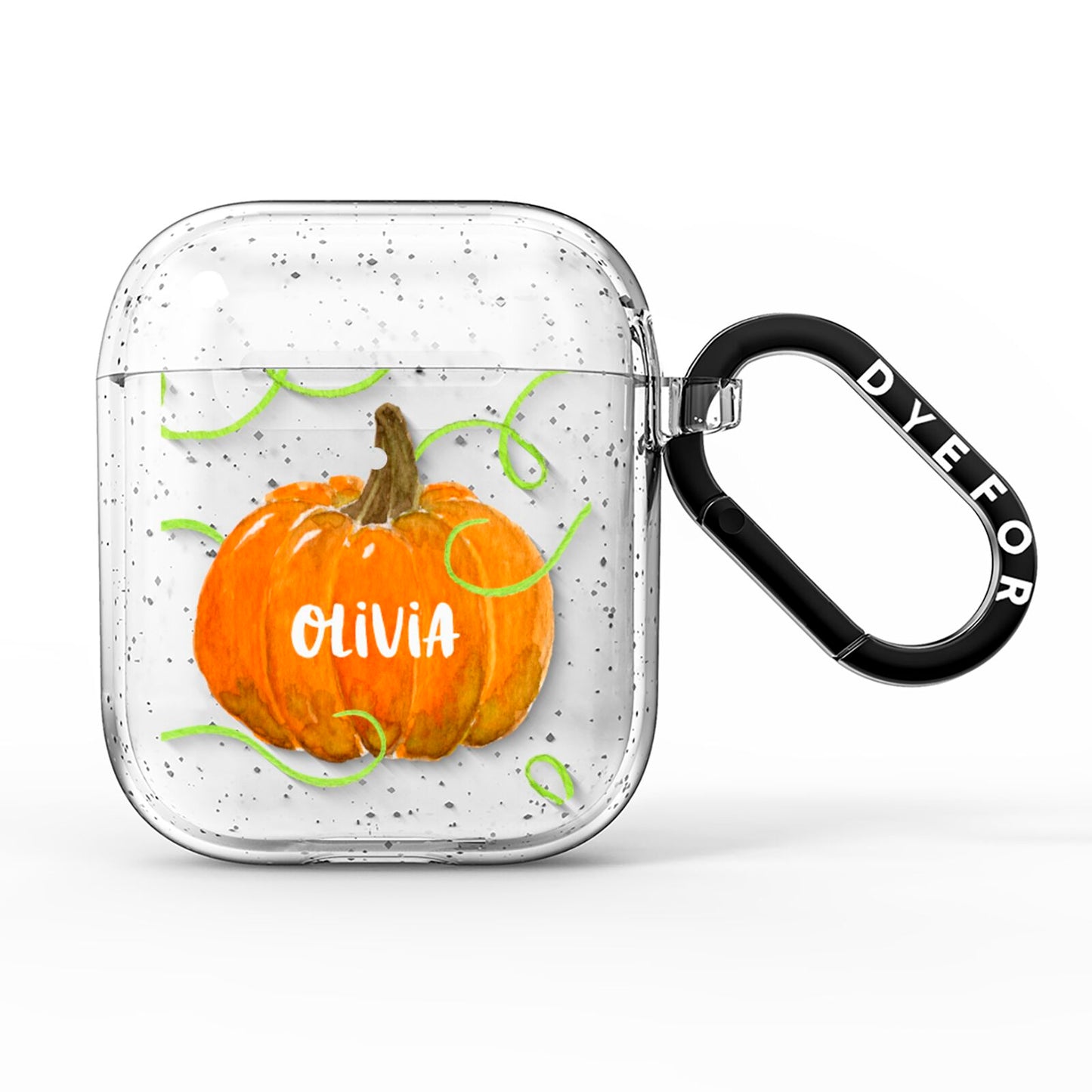 Halloween Pumpkin Personalised AirPods Glitter Case