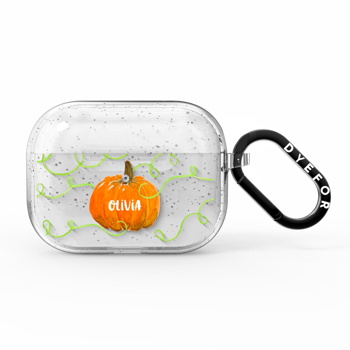 Halloween Pumpkin Personalised AirPods Pro Glitter Case