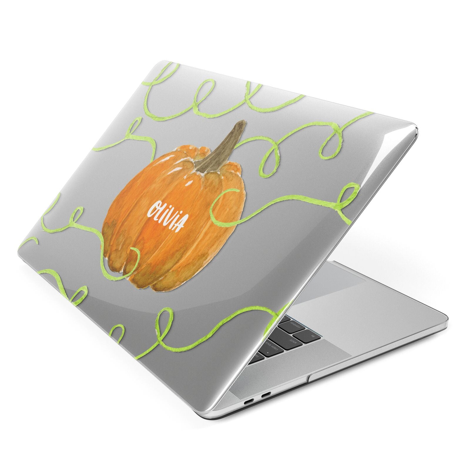 Halloween Pumpkin Personalised Apple MacBook Case Side View