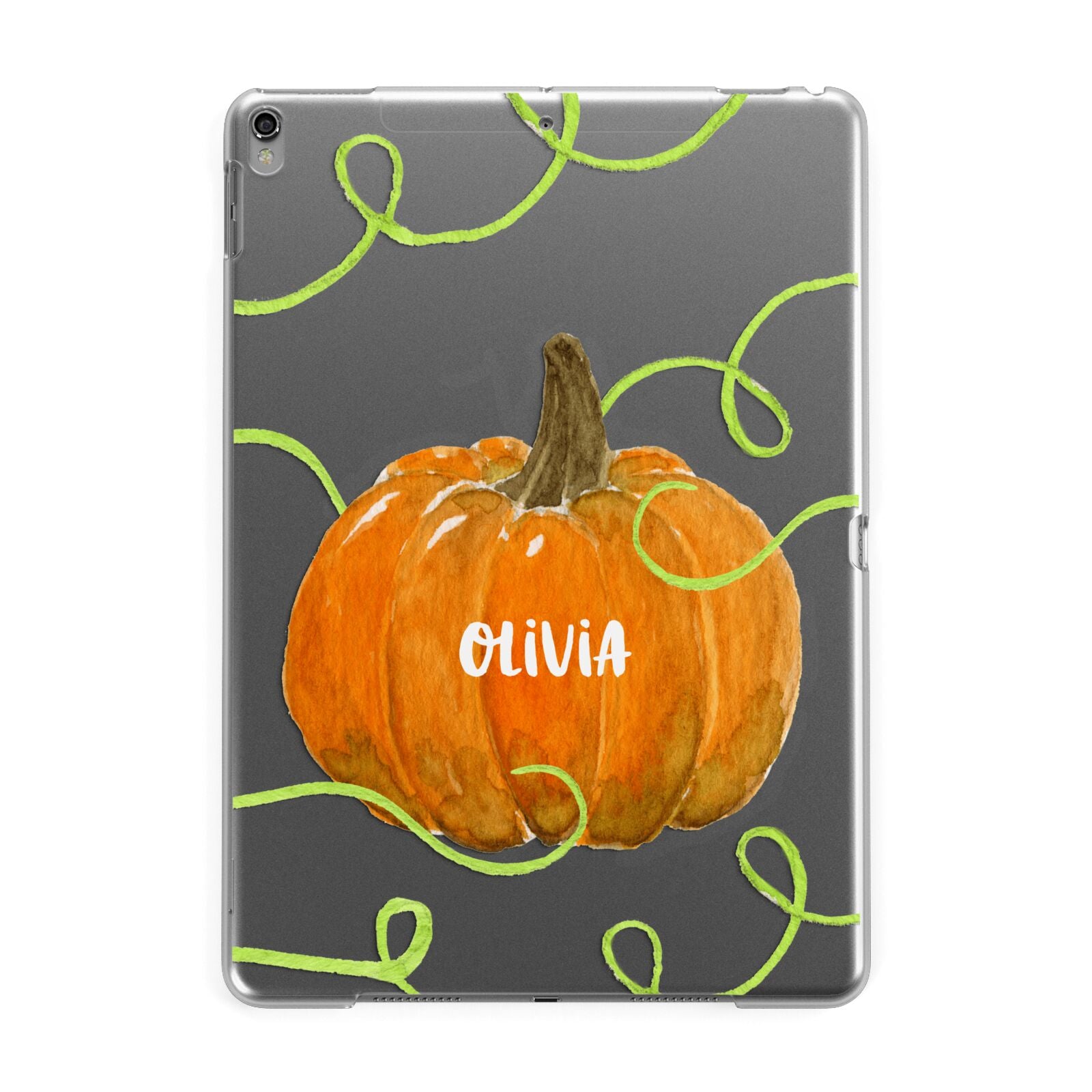 Halloween Pumpkin Personalised Apple iPad Grey Case