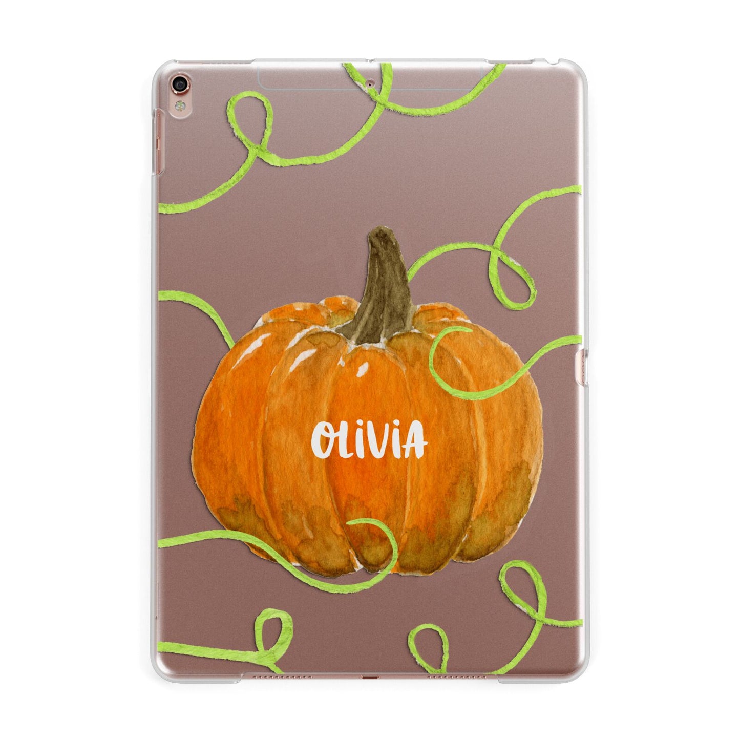 Halloween Pumpkin Personalised Apple iPad Rose Gold Case