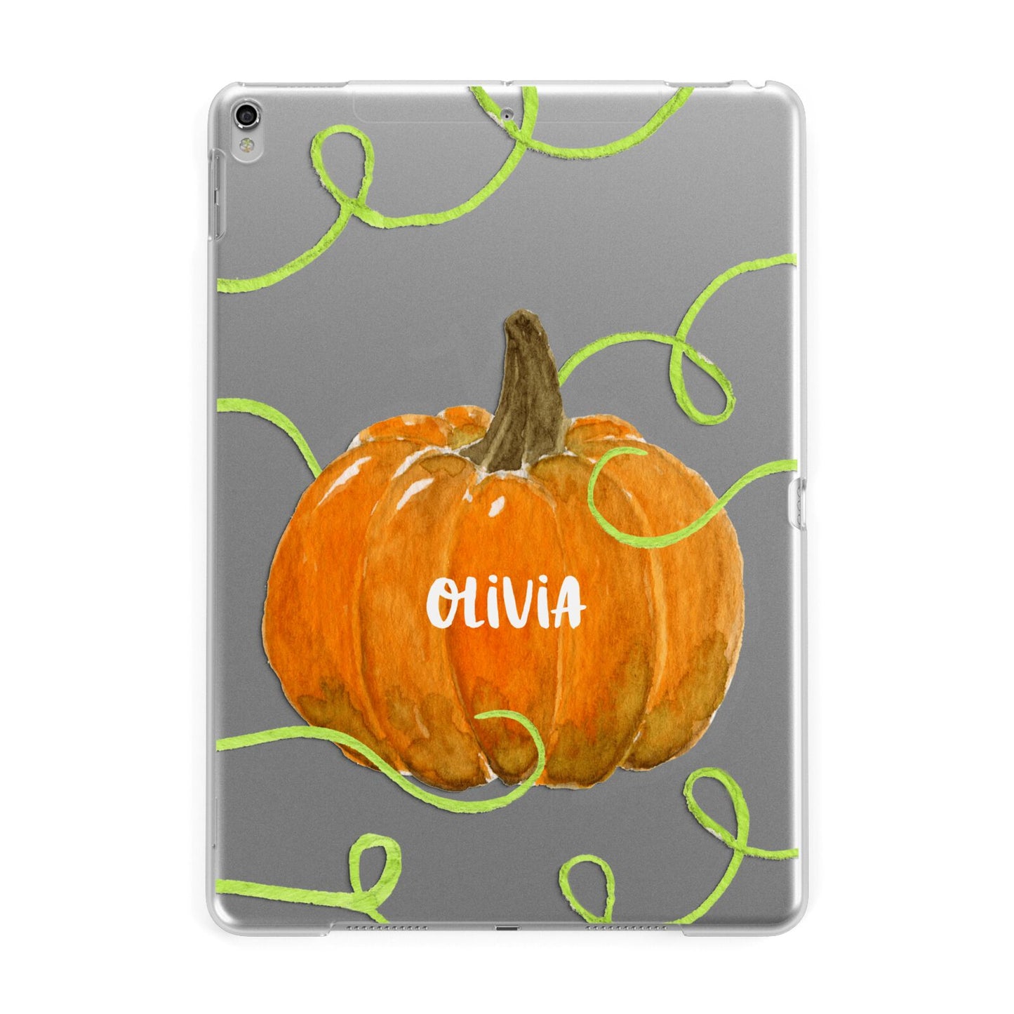 Halloween Pumpkin Personalised Apple iPad Silver Case