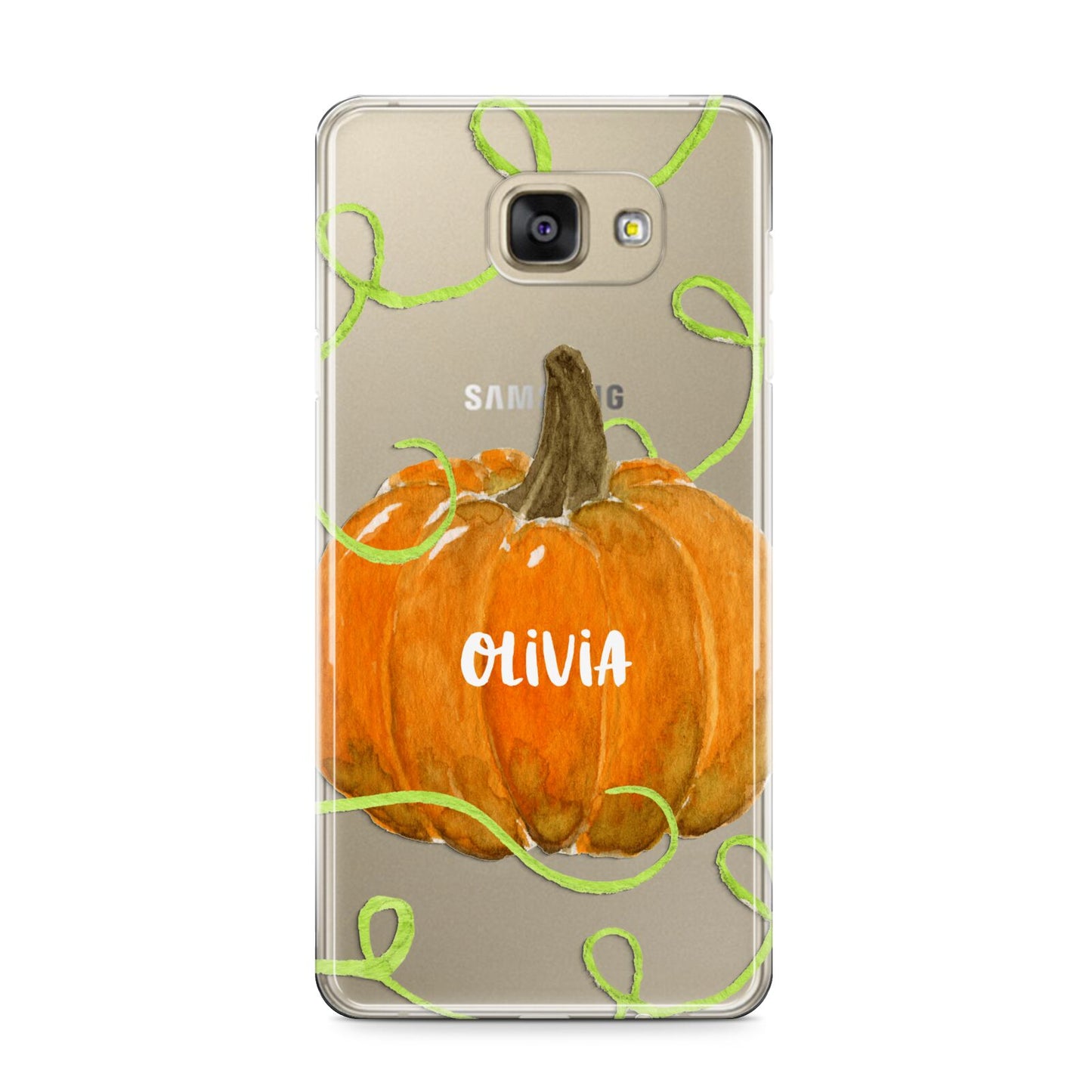 Halloween Pumpkin Personalised Samsung Galaxy A9 2016 Case on gold phone