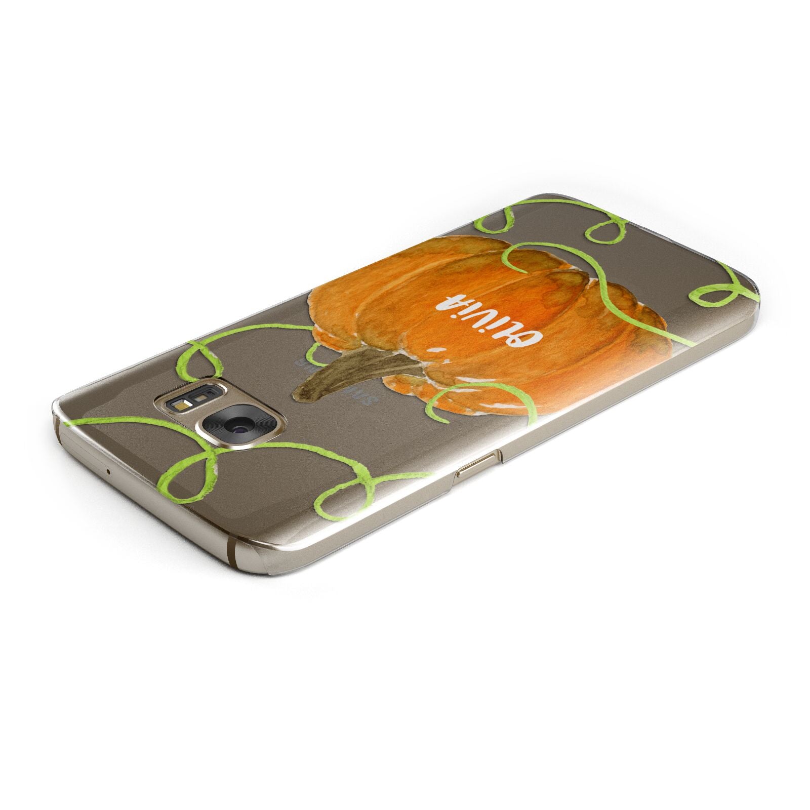 Halloween Pumpkin Personalised Samsung Galaxy Case Top Cutout