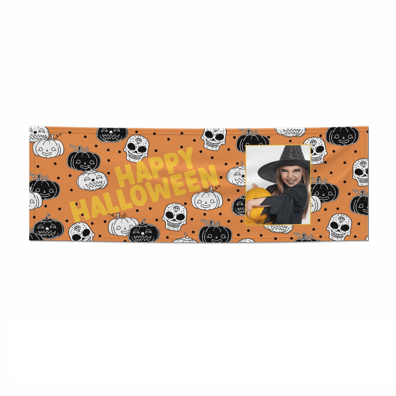 Halloween Pumpkins Photo Upload 6x2 Paper Banner