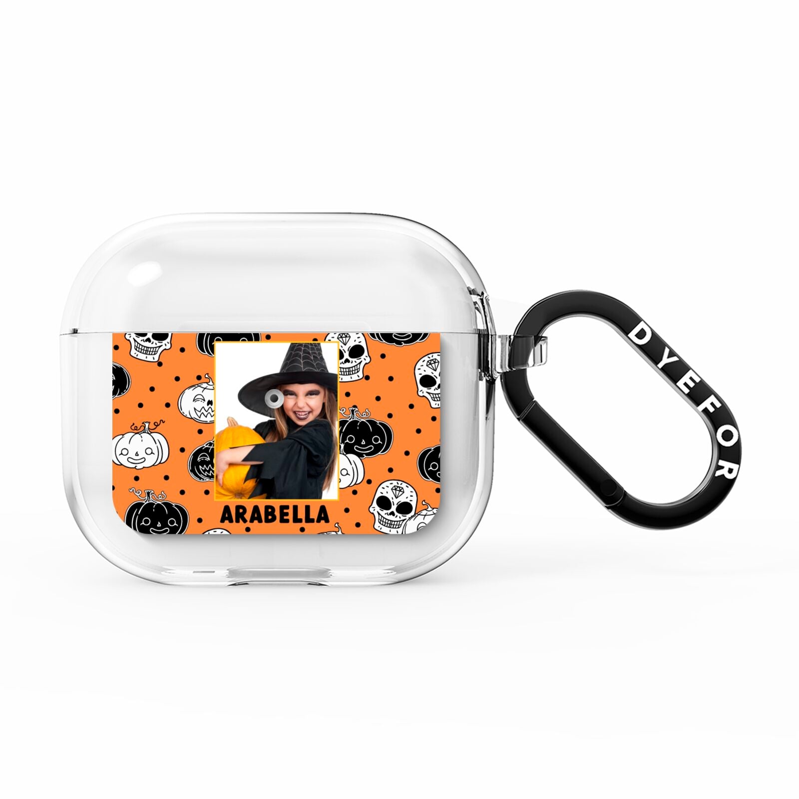 Halloween Pumpkins Photo Upload AirPods Clear Case 3rd Gen