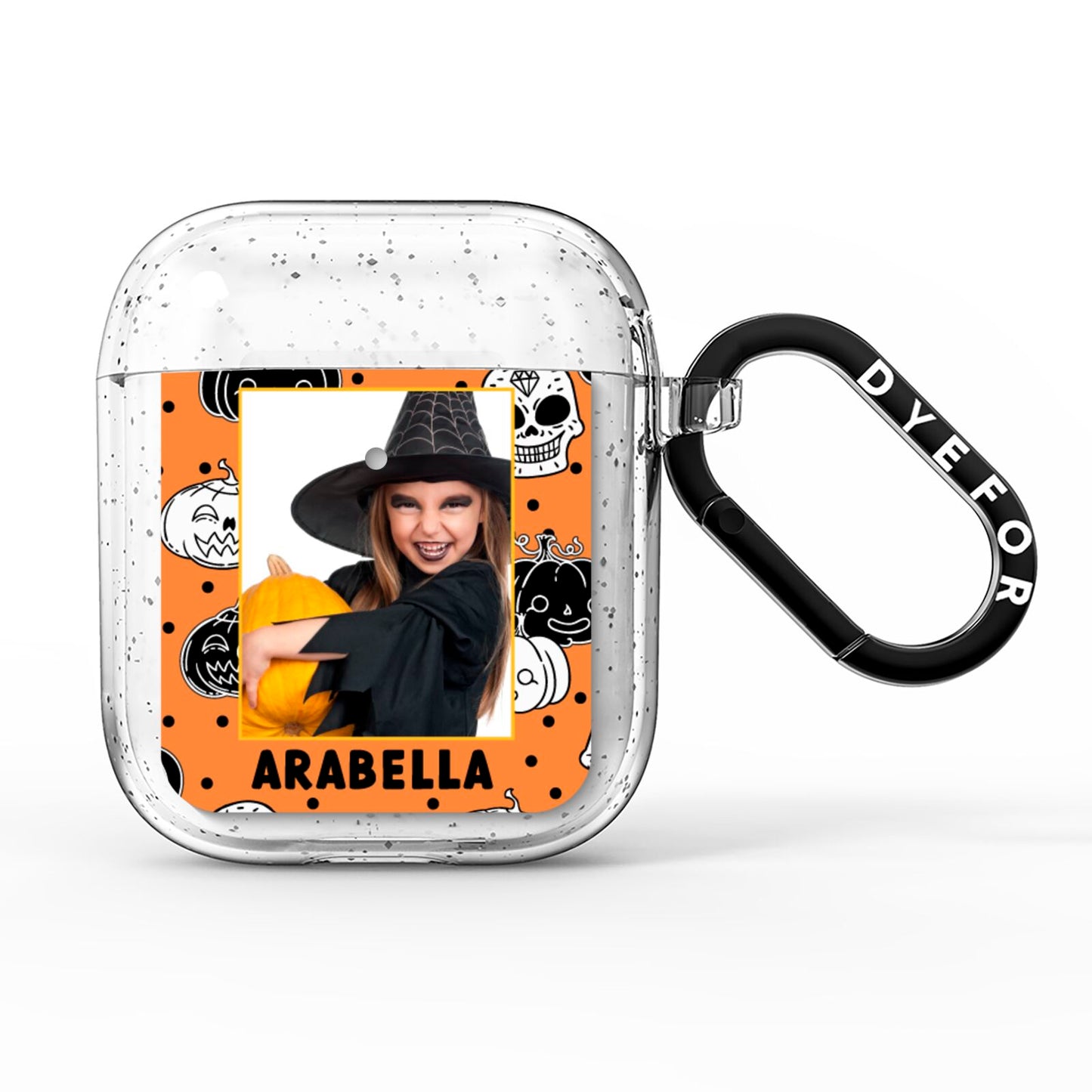 Halloween Pumpkins Photo Upload AirPods Glitter Case