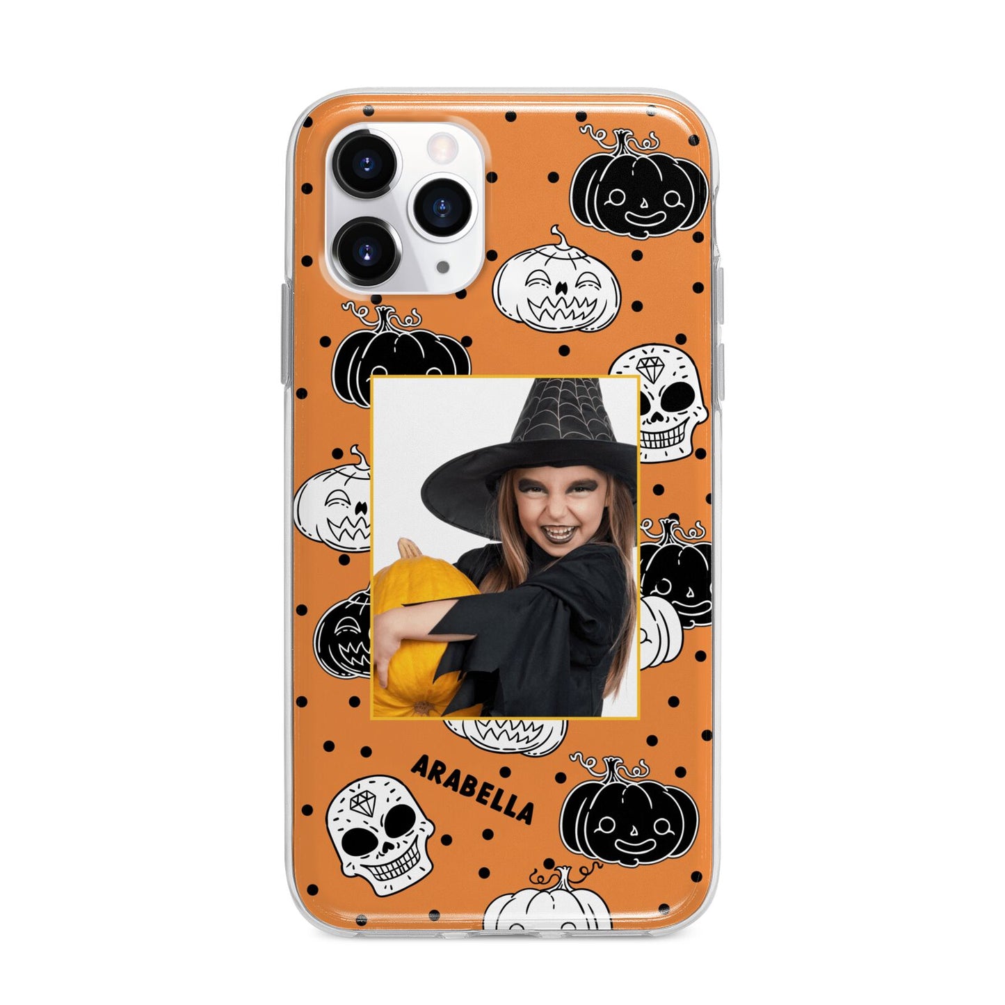 Halloween Pumpkins Photo Upload Apple iPhone 11 Pro in Silver with Bumper Case