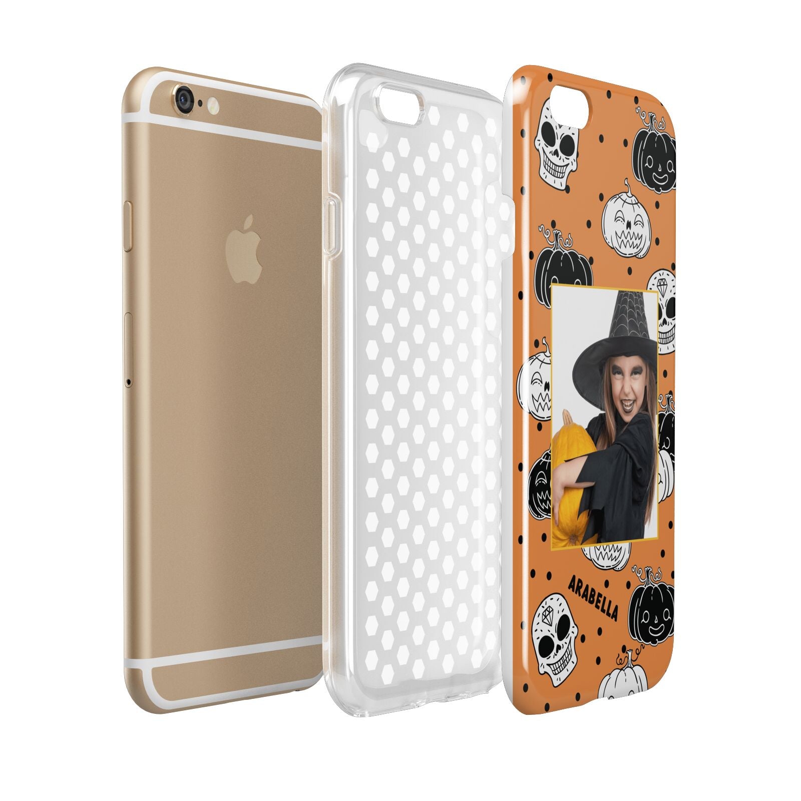 Halloween Pumpkins Photo Upload Apple iPhone 6 3D Tough Case Expanded view