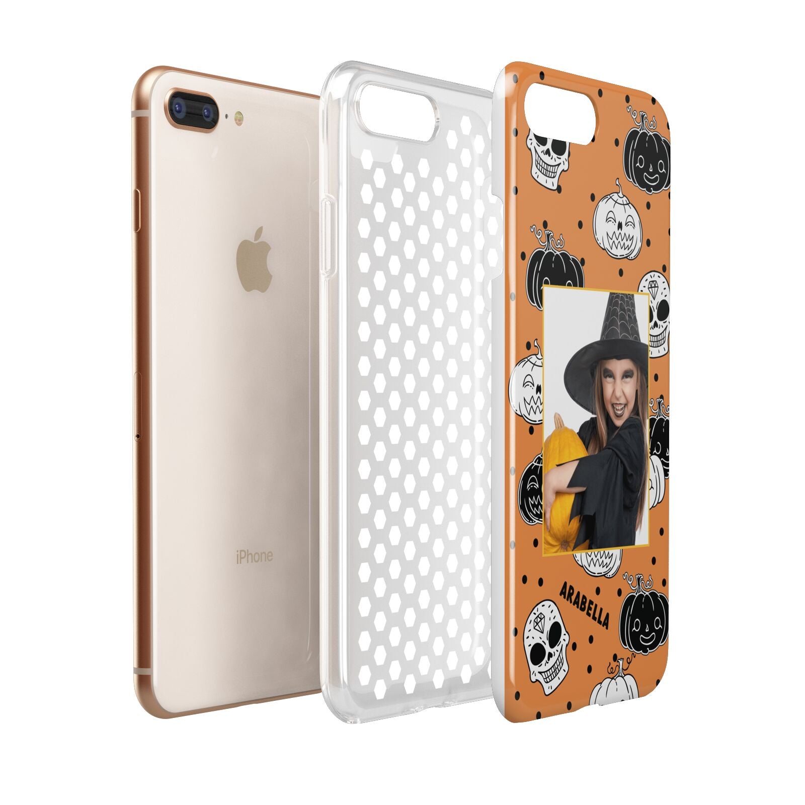 Halloween Pumpkins Photo Upload Apple iPhone 7 8 Plus 3D Tough Case Expanded View