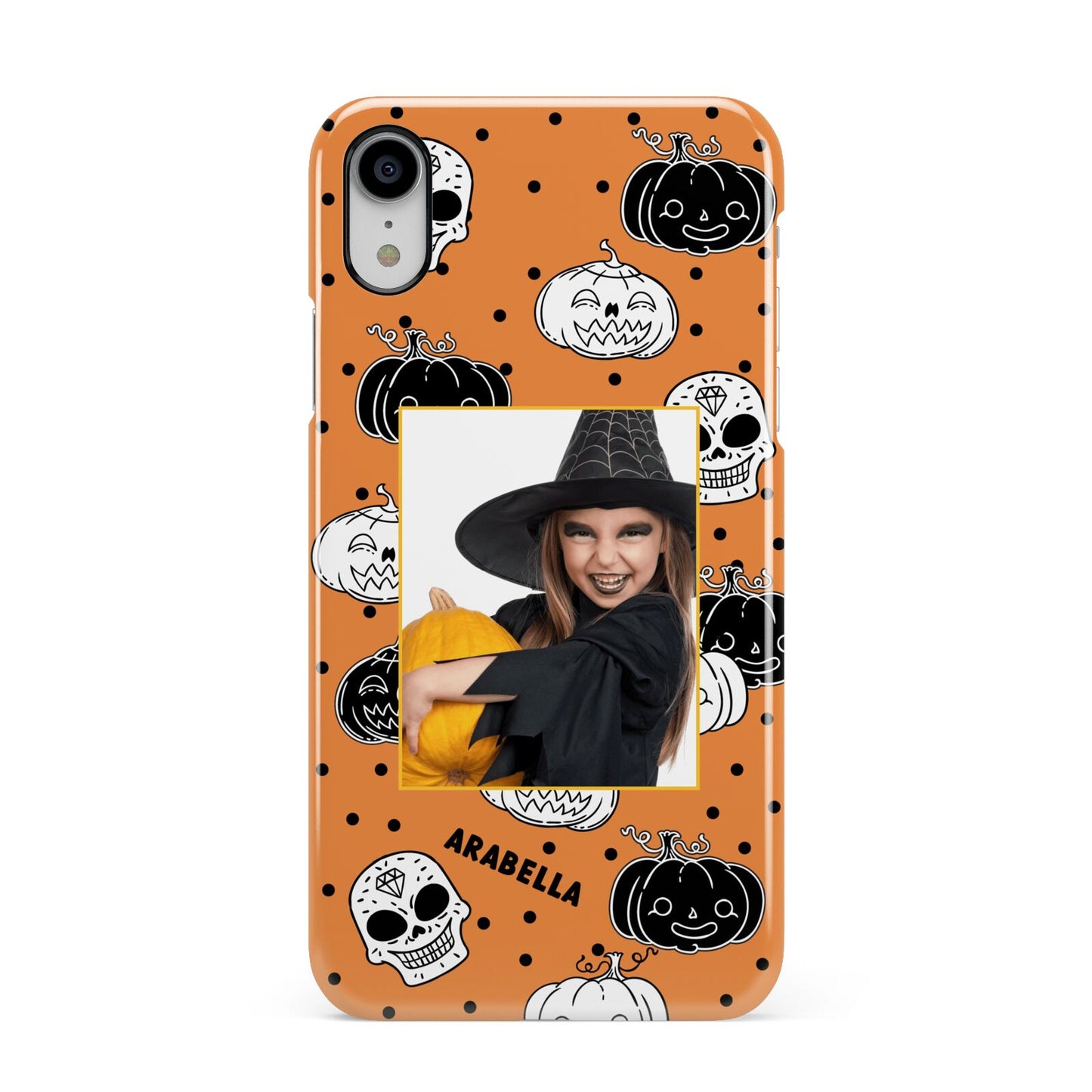 Halloween Pumpkins Photo Upload Apple iPhone XR White 3D Snap Case