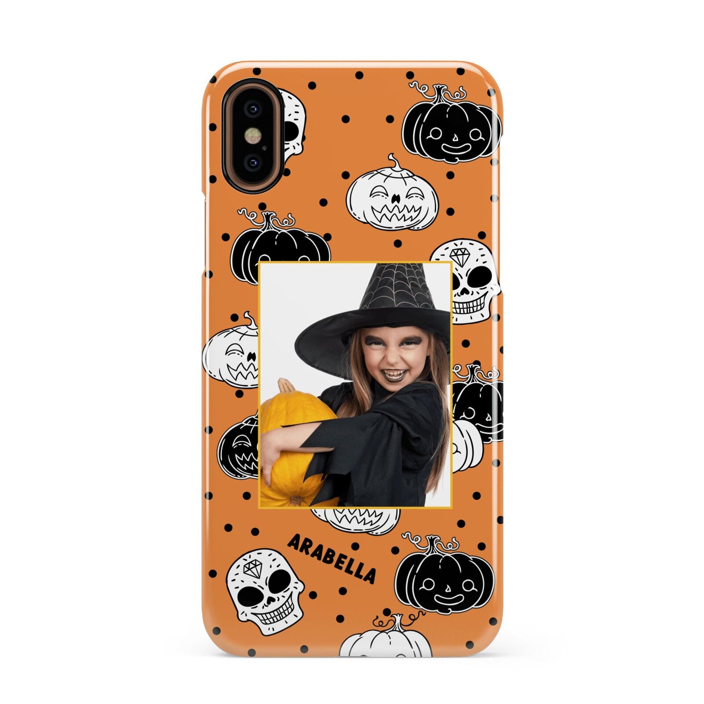 Halloween Pumpkins Photo Upload Apple iPhone XS 3D Snap Case